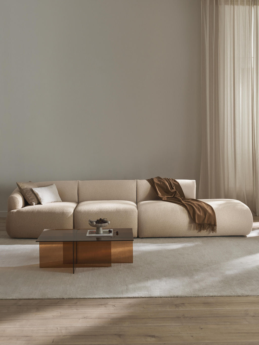 Sofia Modular Bouclé Chaise (4-seater)