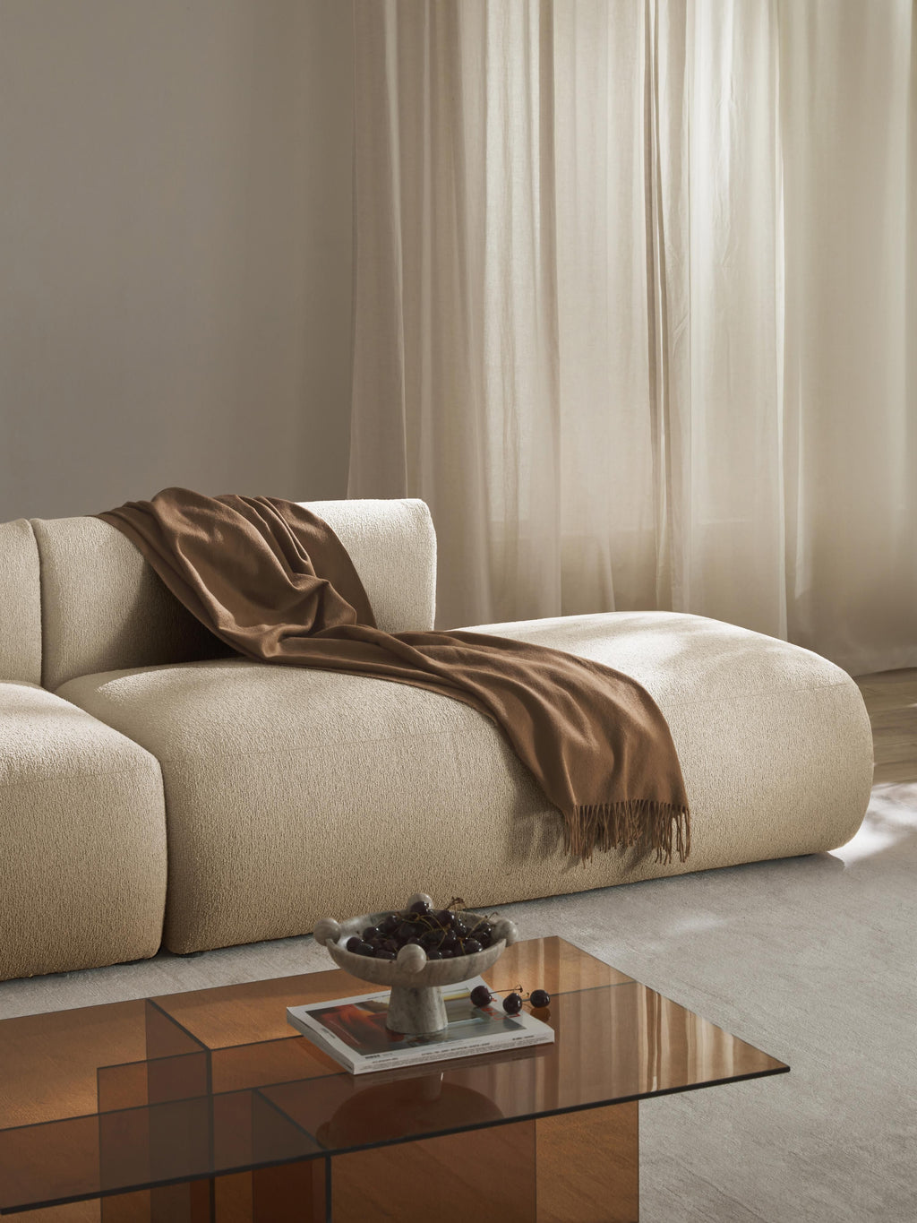 Sofia Modular Bouclé Chaise (4-seater)