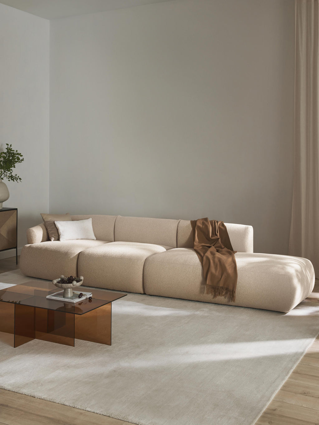 Sofia Modular Bouclé Chaise (4-seater)
