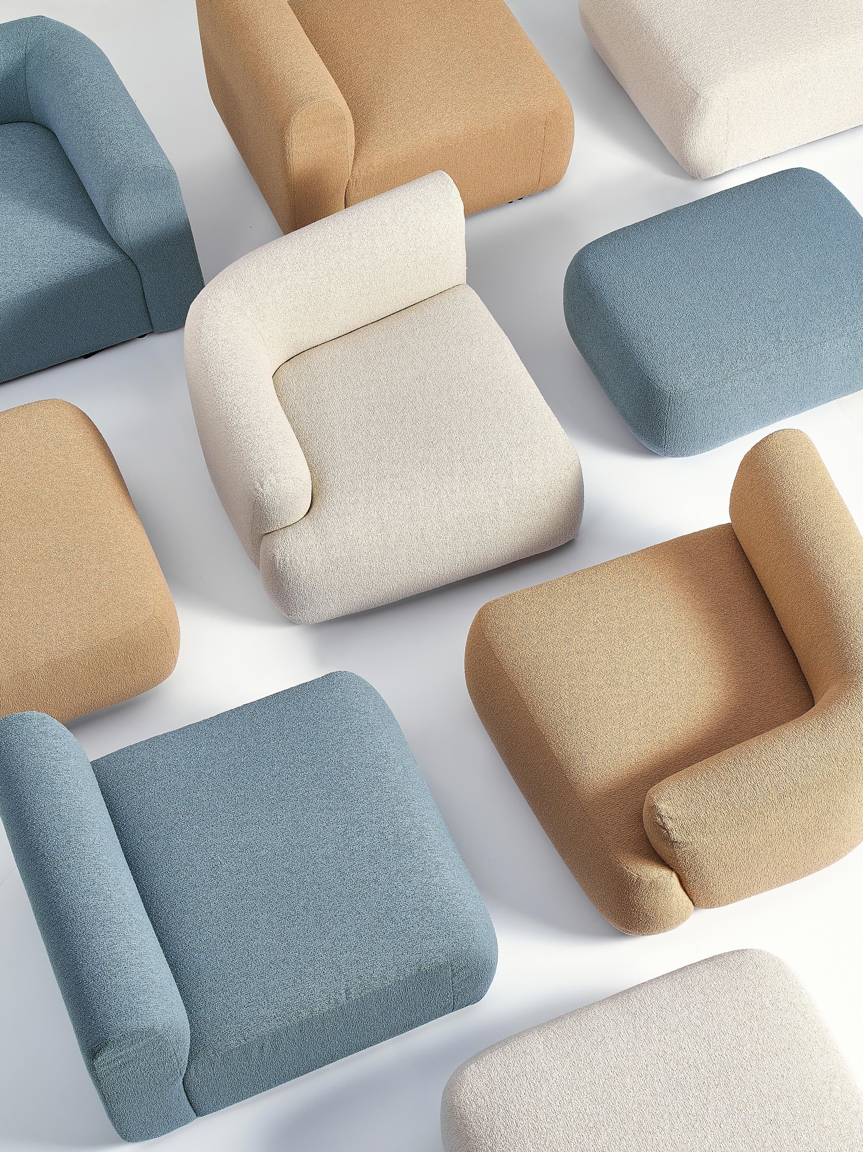 Sofia Modular Bouclé Chaise (4-seater)