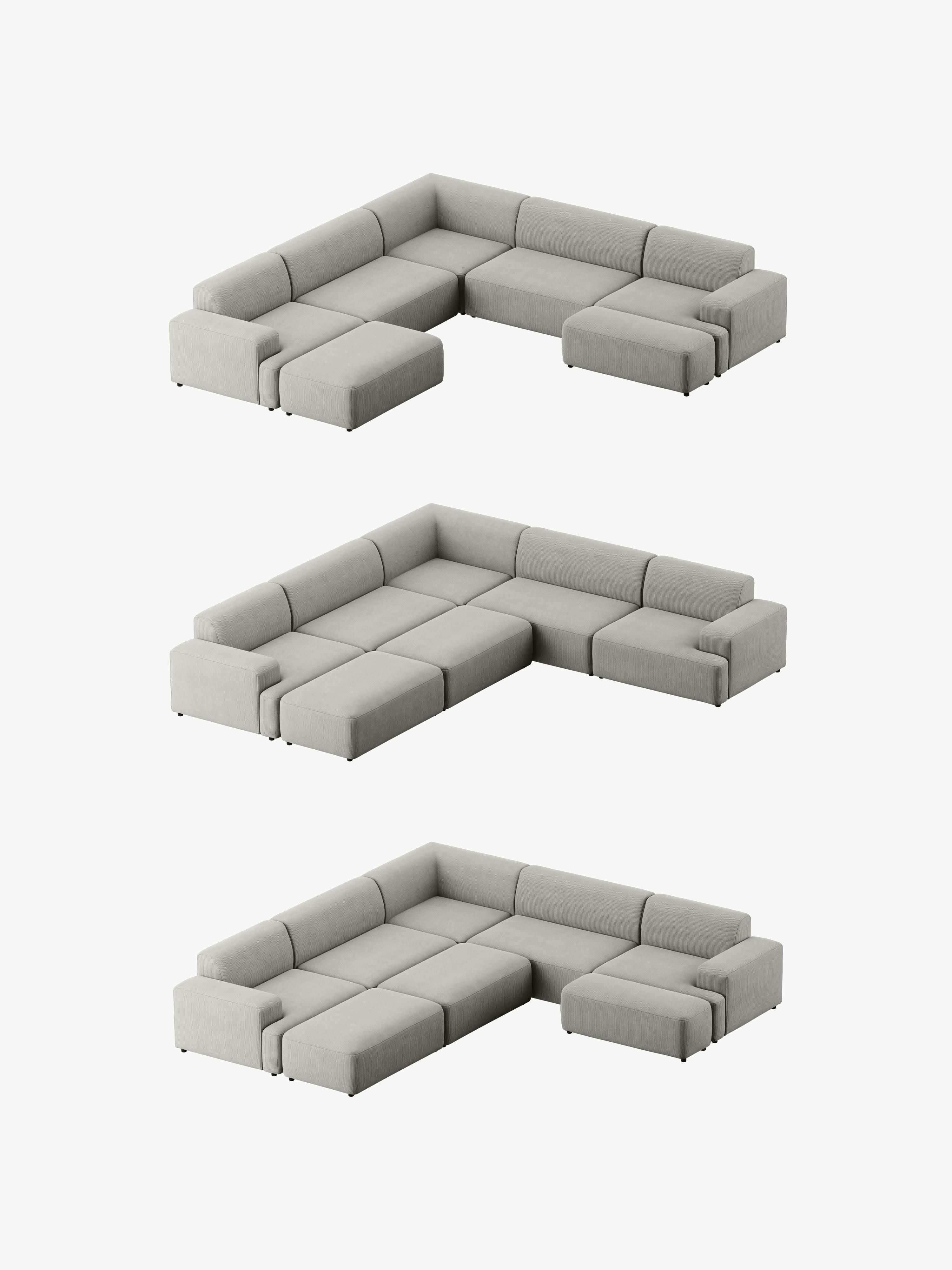 Melva Corduroy Corner Sofa (4-seater)