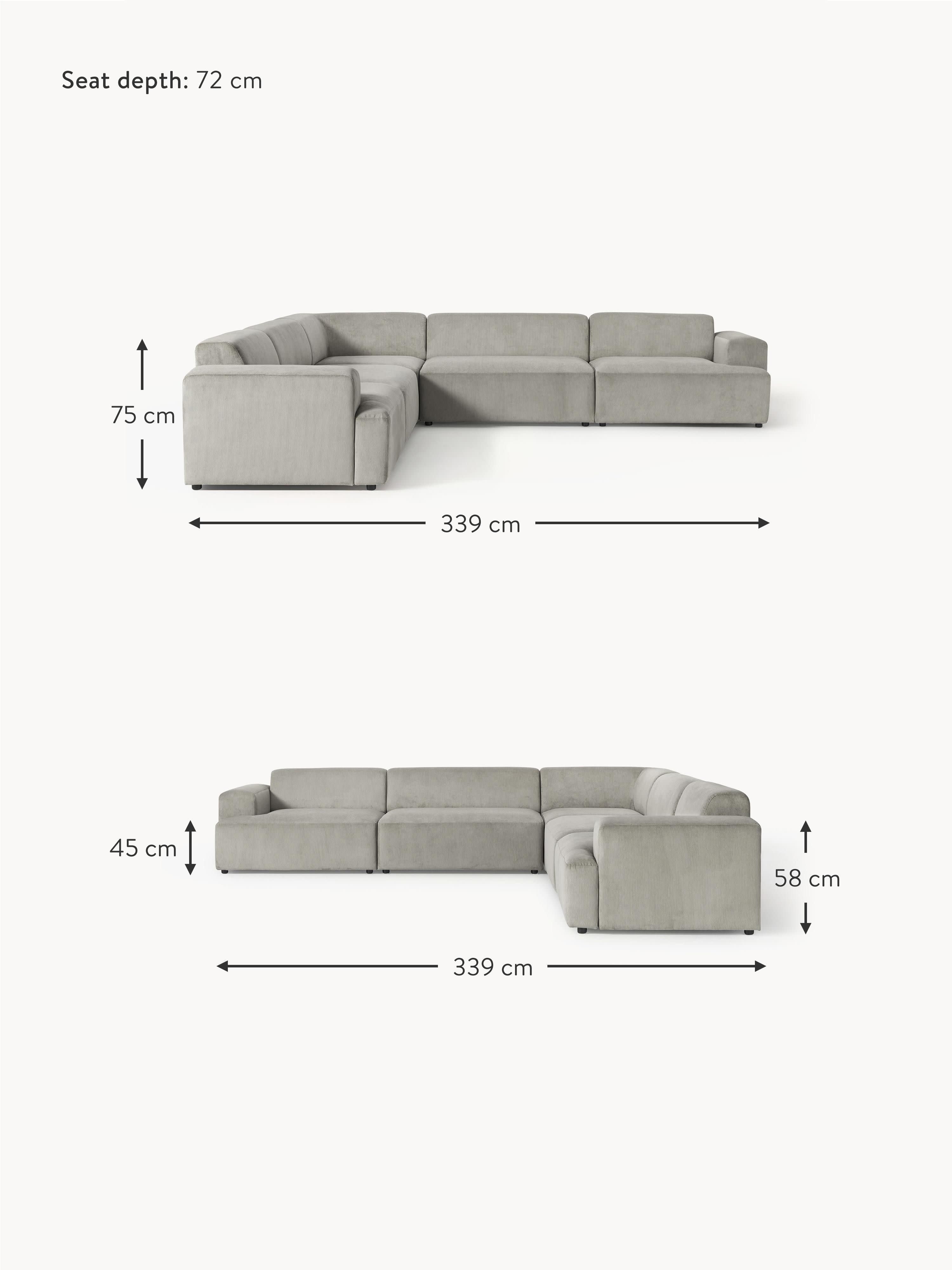 Melva Corduroy Corner Sofa (4-seater)