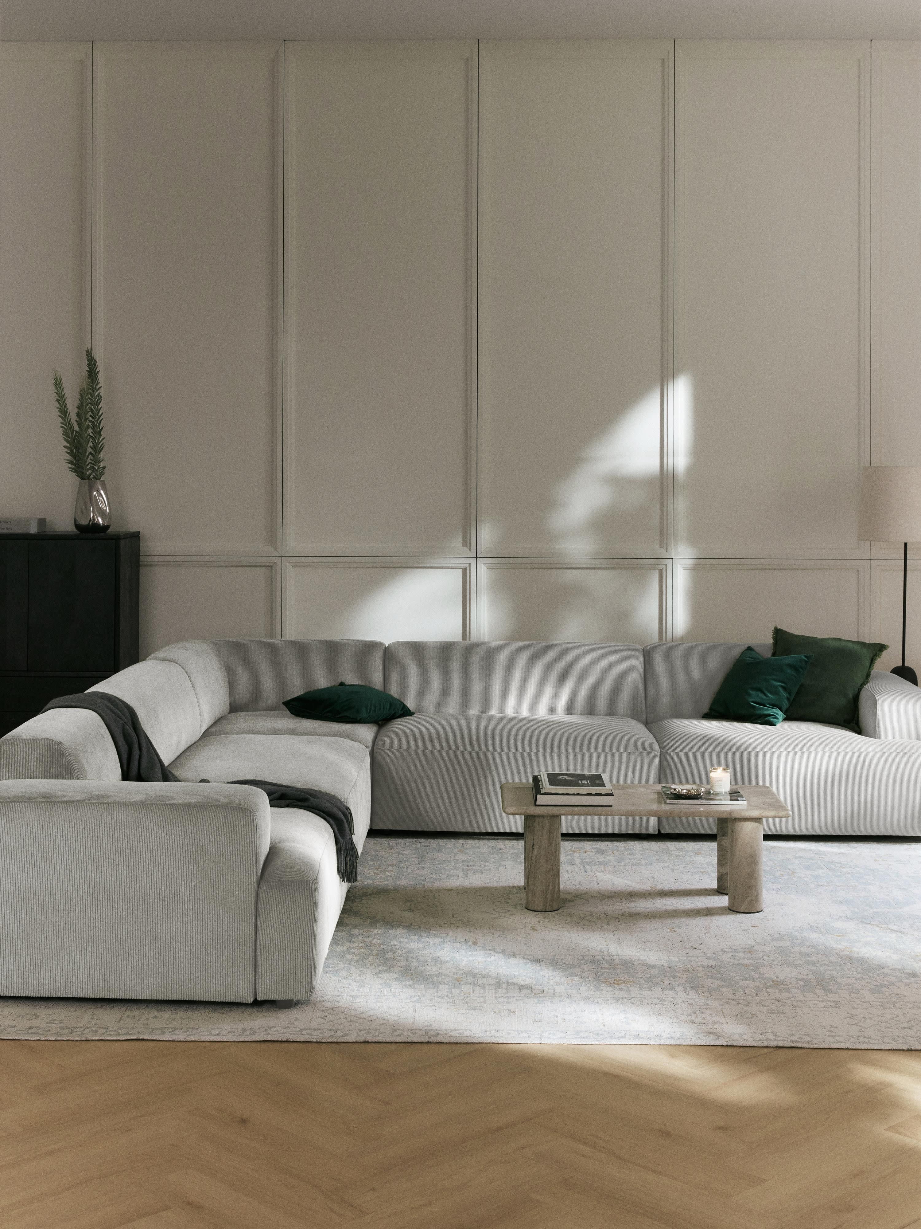 Melva Corduroy Corner Sofa (4-seater)