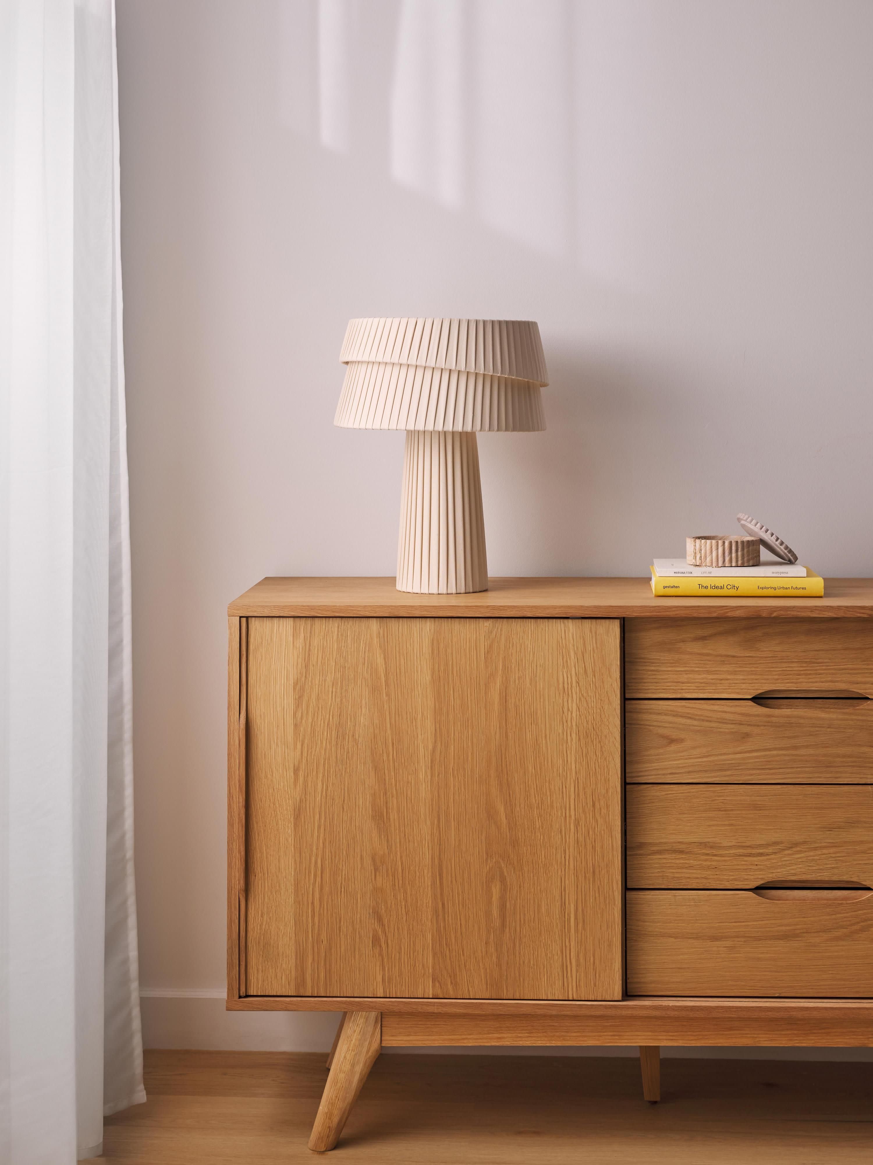 Nyla Table Lamp with An Asymmetrical Lampshade