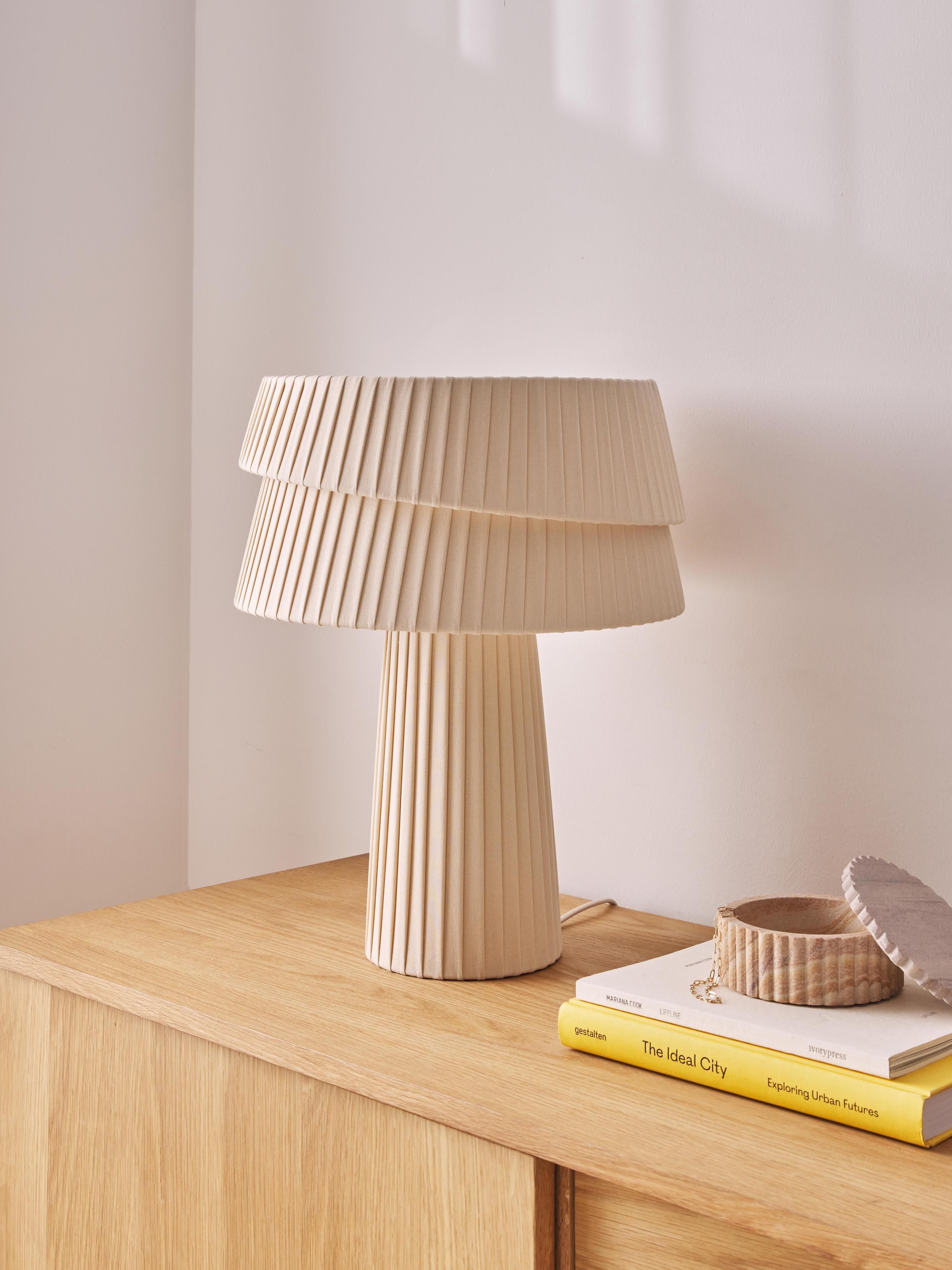 Nyla Table Lamp with An Asymmetrical Lampshade