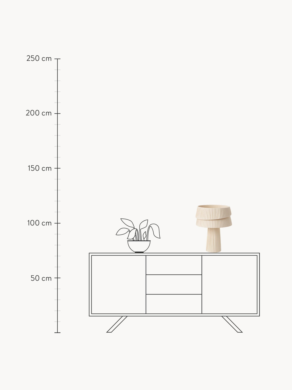 Nyla Table Lamp with An Asymmetrical Lampshade