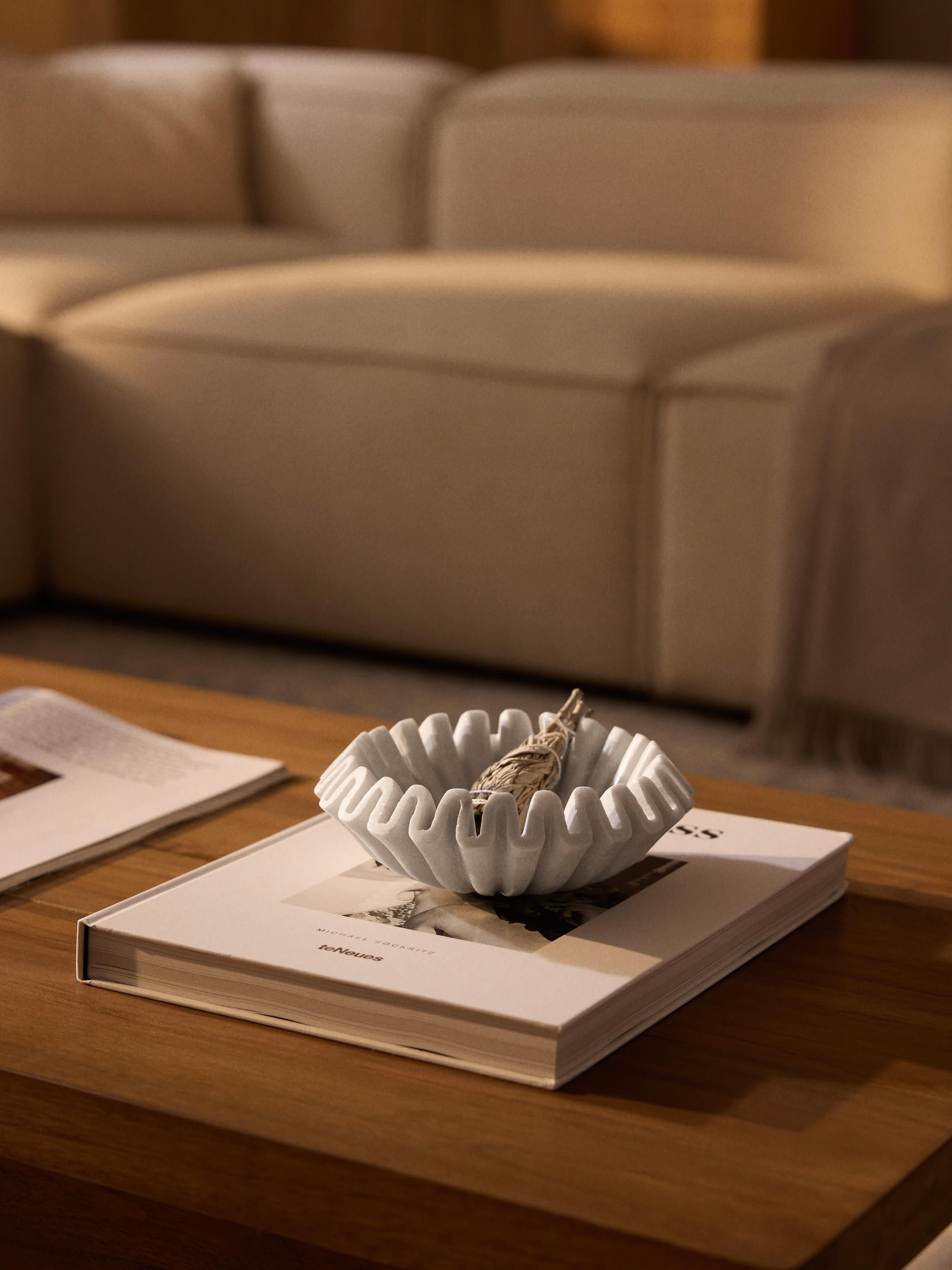 Santorini Handmade Decorative Marble Bowl, Ø 18 cm