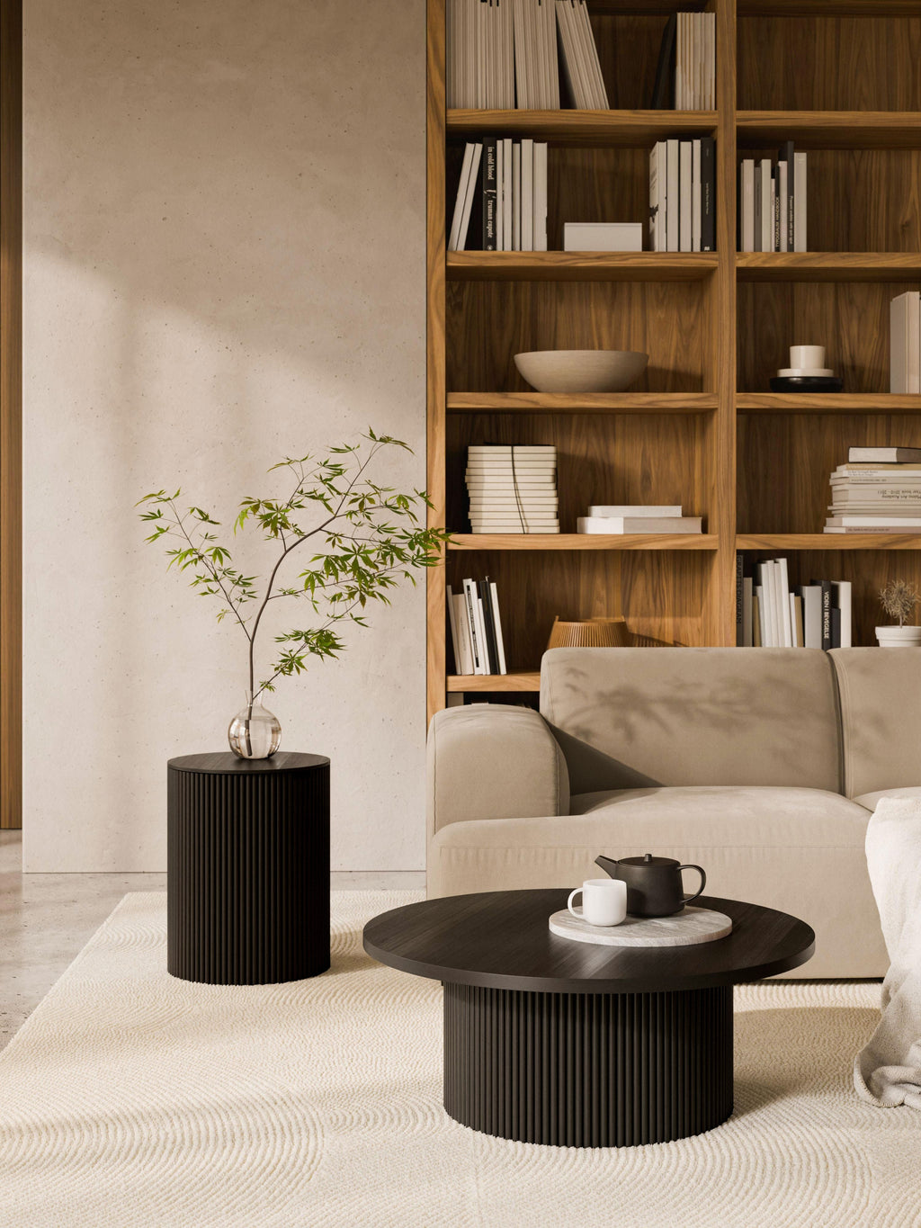 Nele Round Wooden Coffee Table