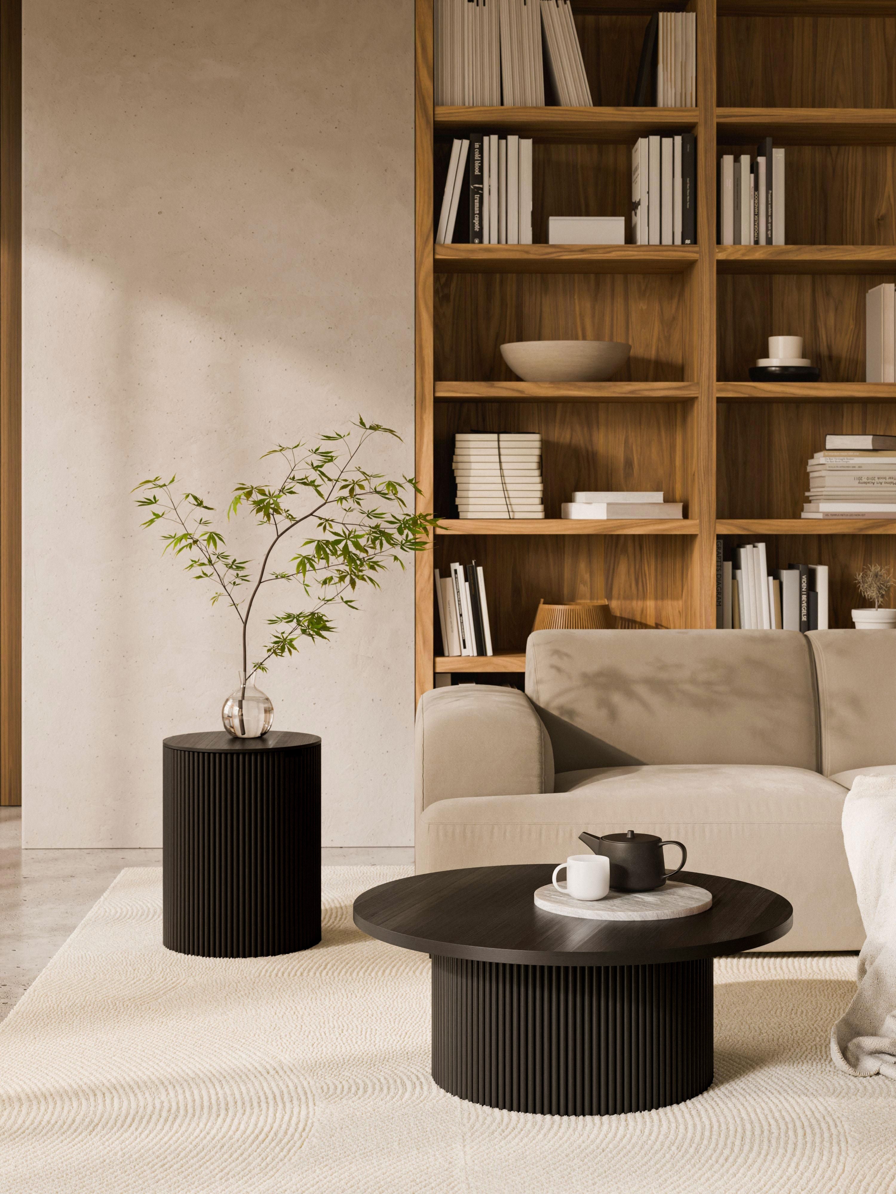 Nele Round Wooden Coffee Table