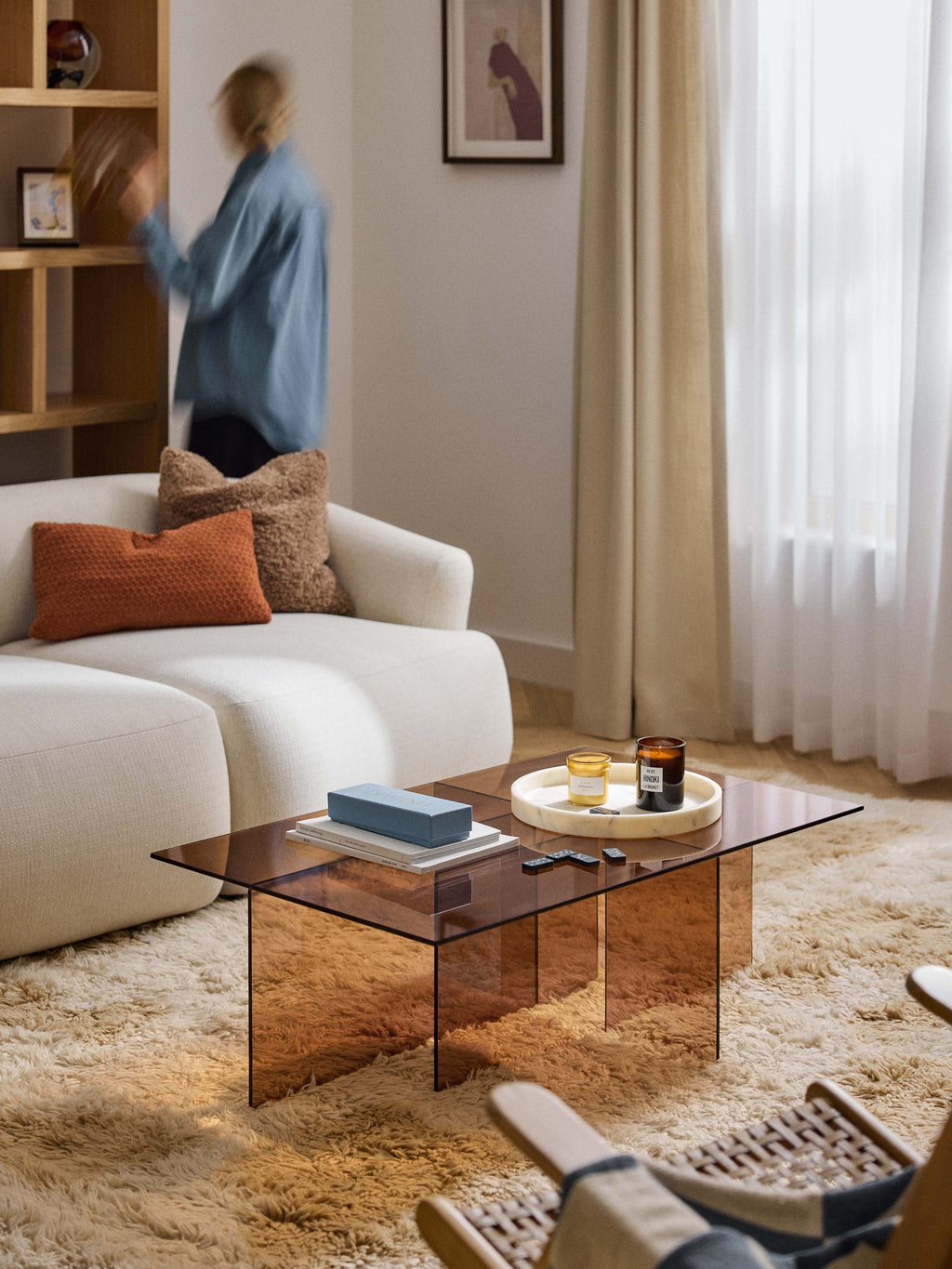 Anouk Glass Coffee Table, W 102 cm