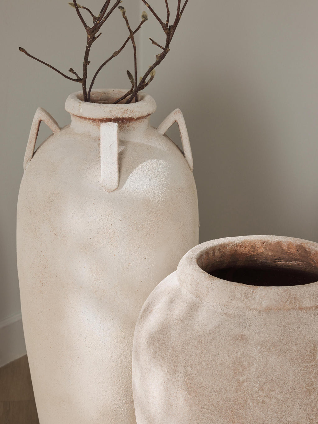 Leana Floor Vase with Sand Finish, H 50 cm