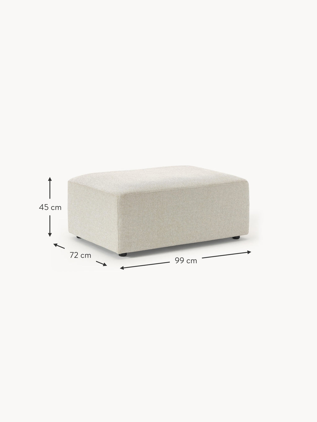 Melva Ottoman, W 99 x D 72 cm