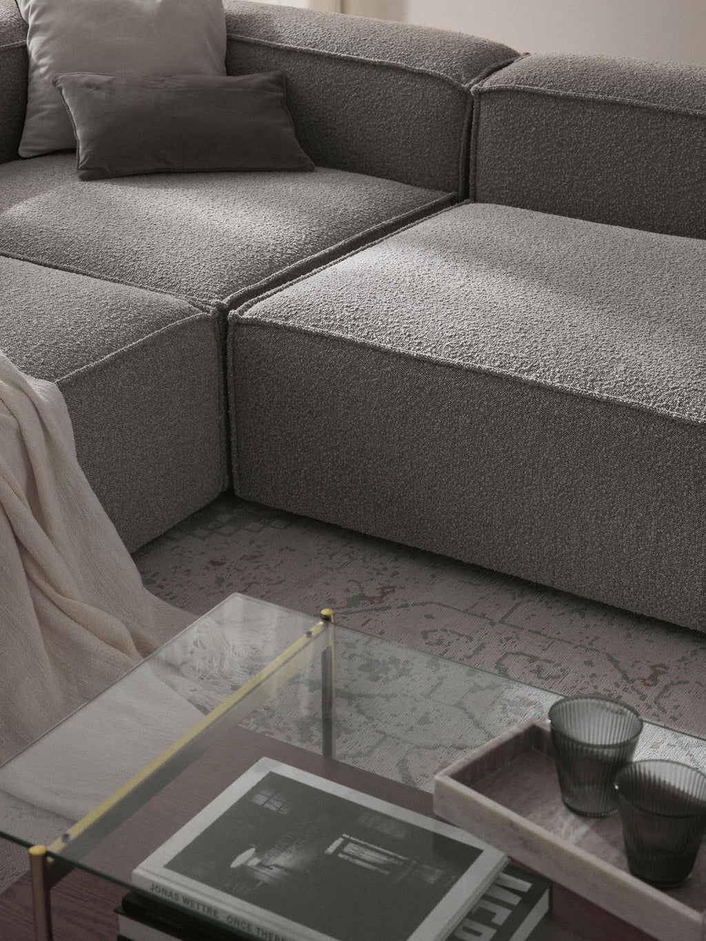 Lennon Bouclé Modular Corner Sofa (4-seater)