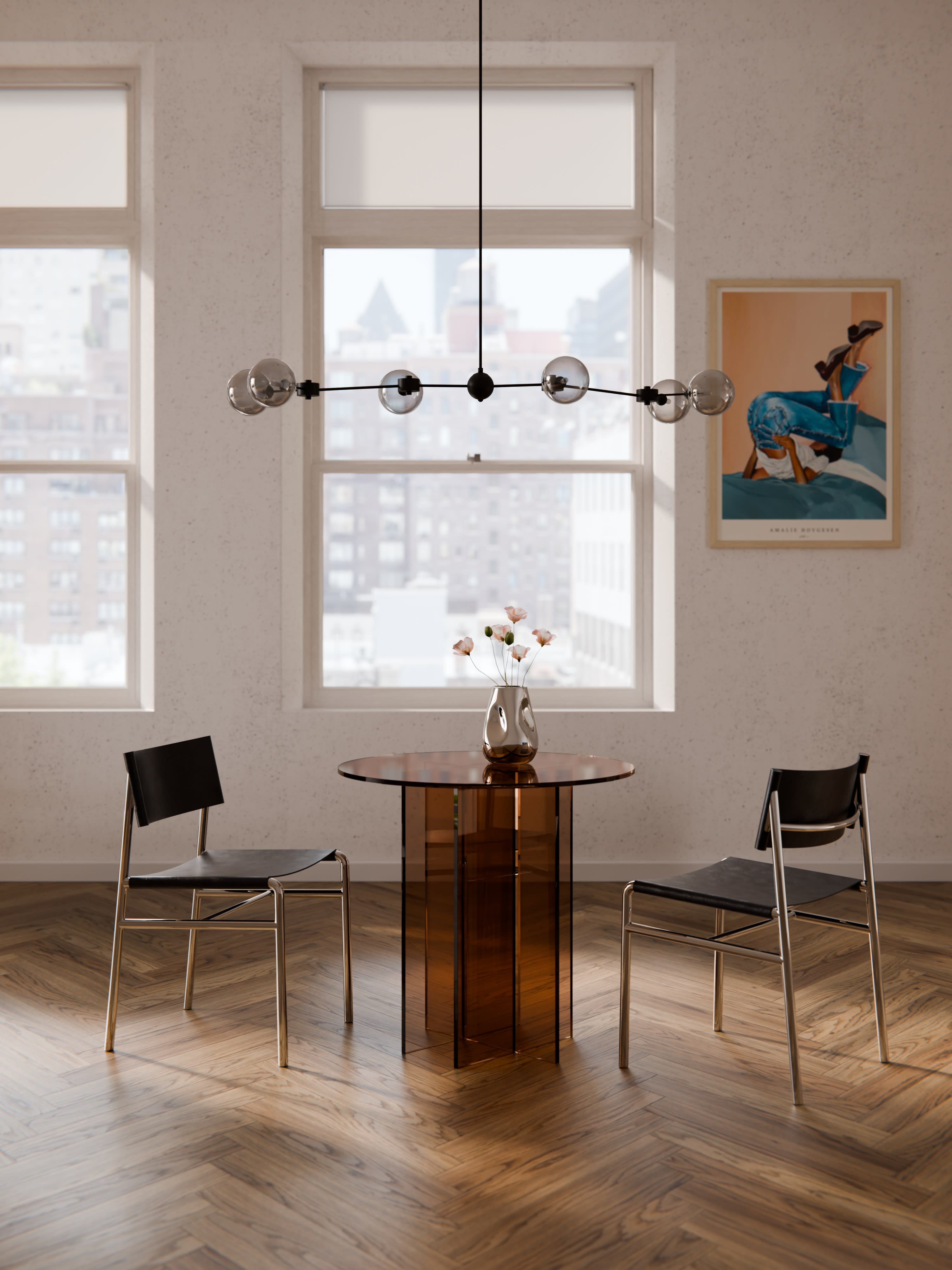 Anouk Round Glass Dining Table, in various sizes