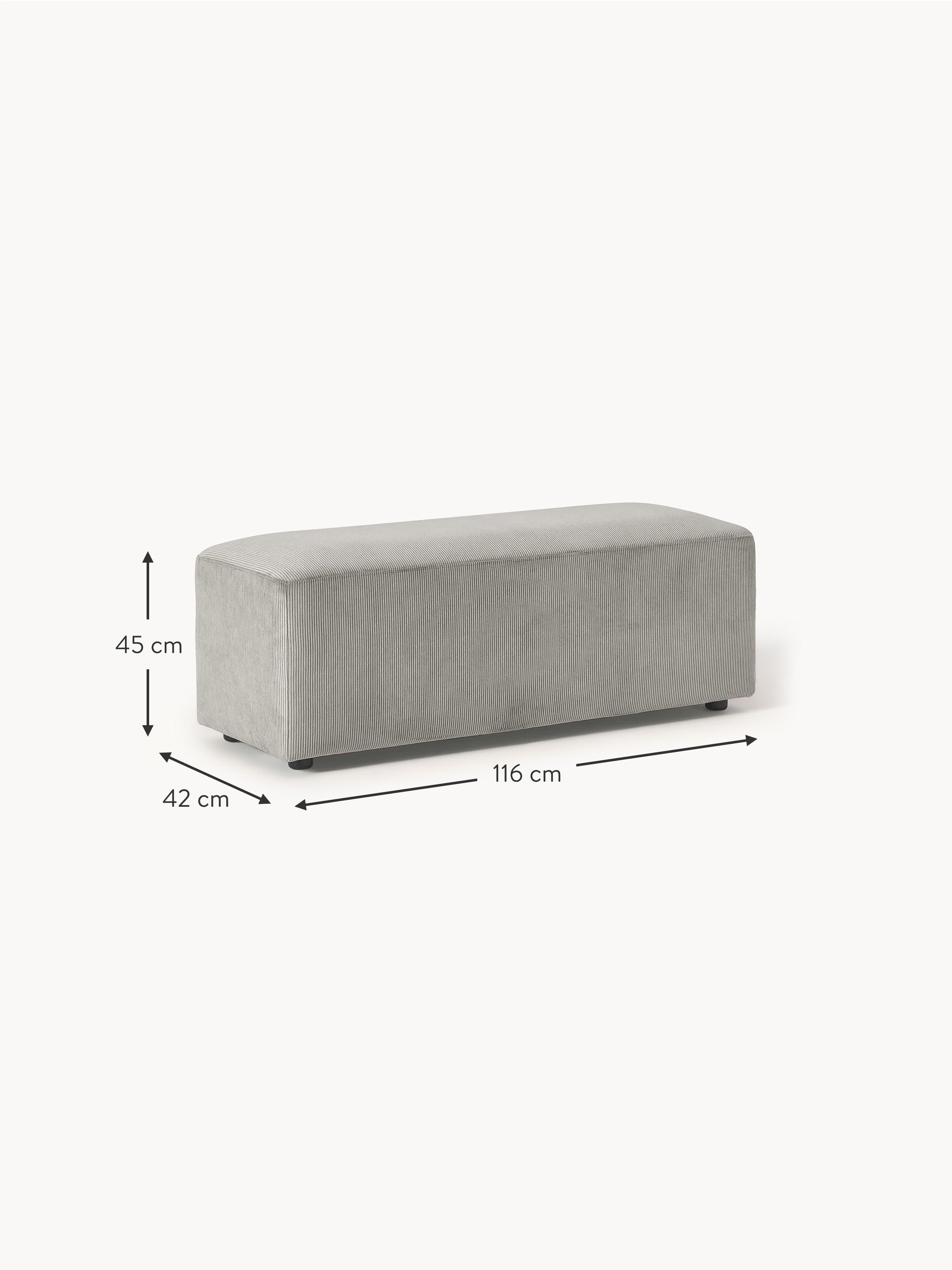 Melva XL Corduroy Ottoman, W 116 x D 42 cm