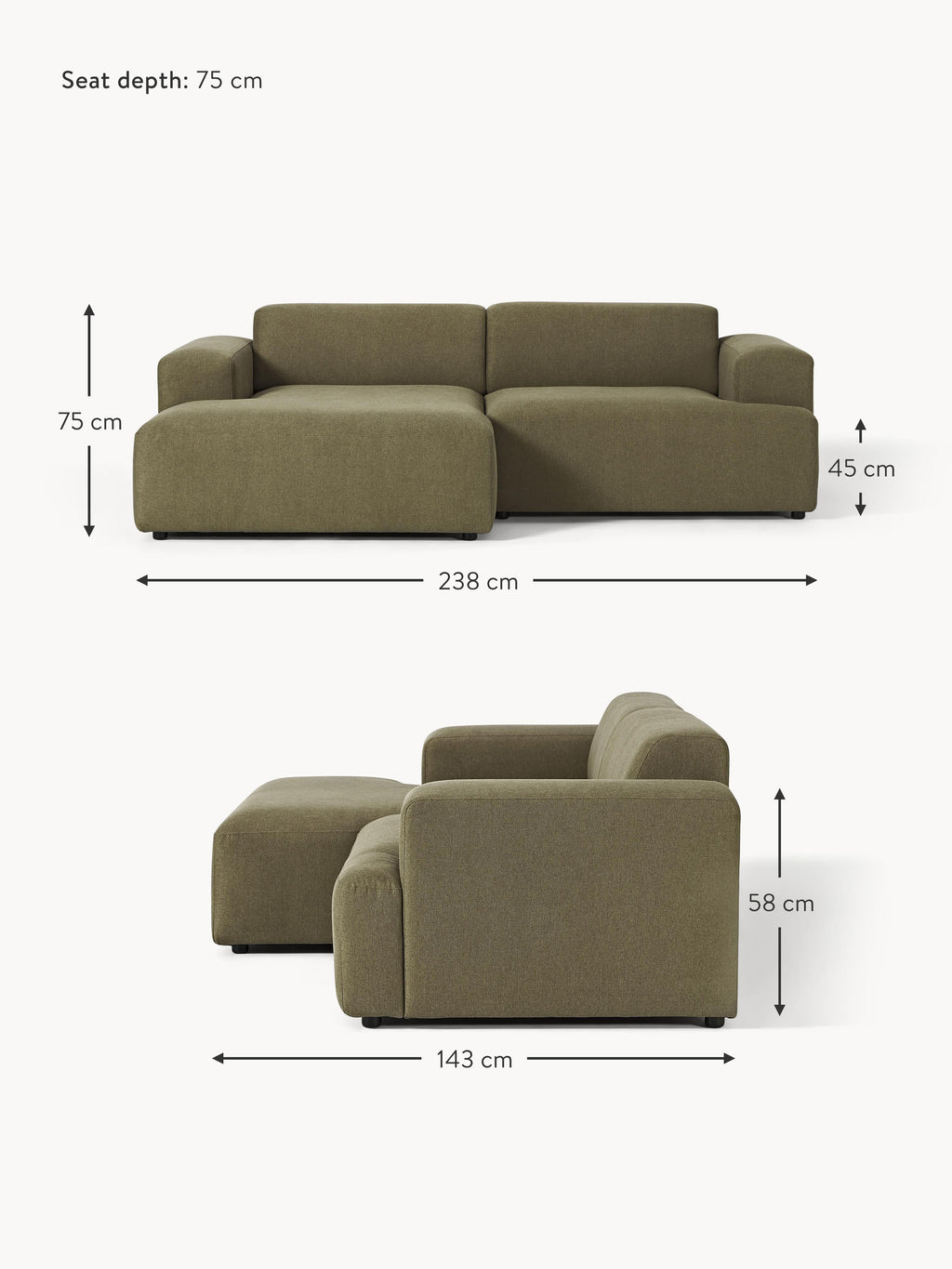 Melva Corner Sofa (3-seater)