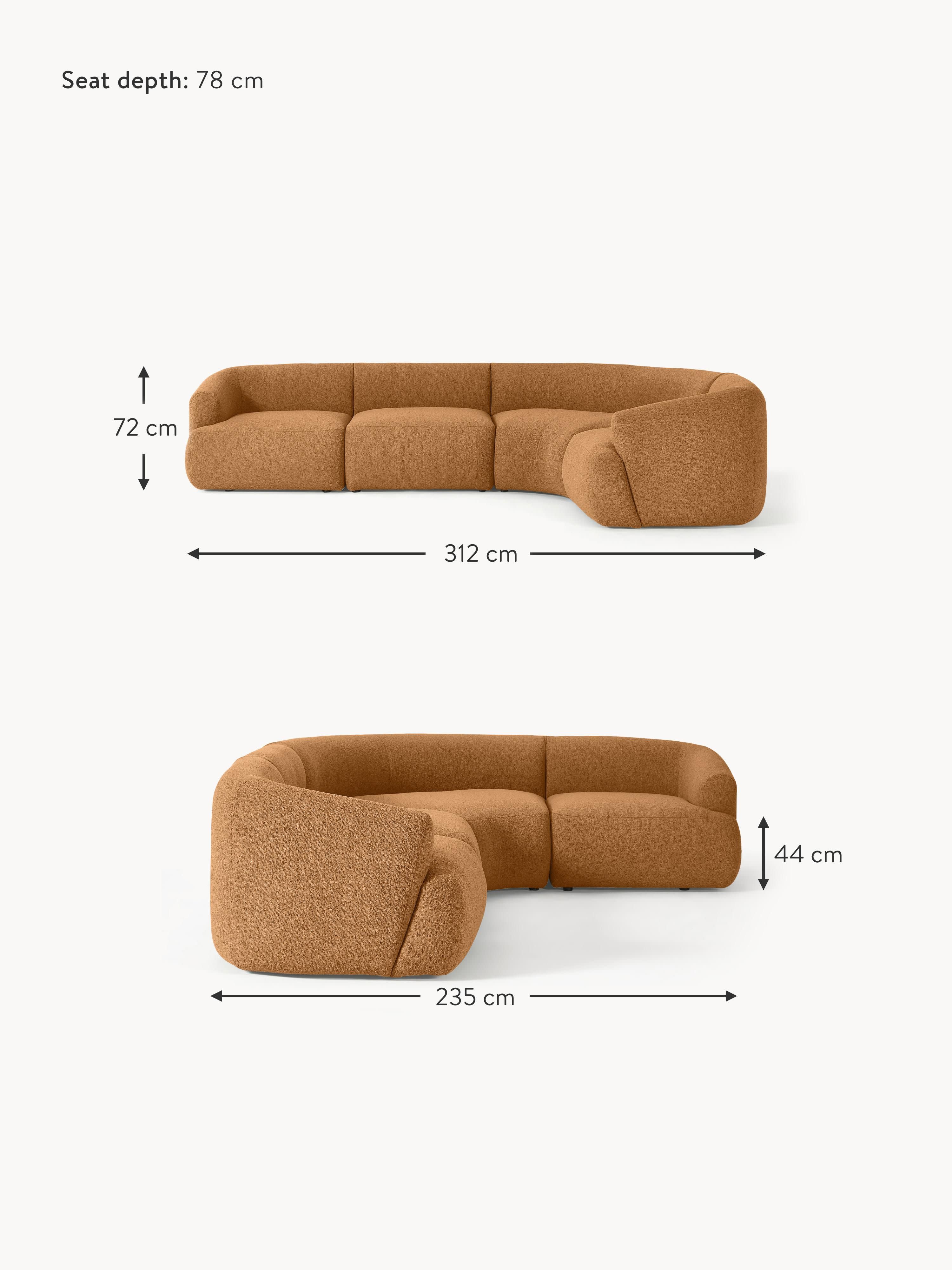 Sofia Modular Bouclé Corner Sofa (4-seater)