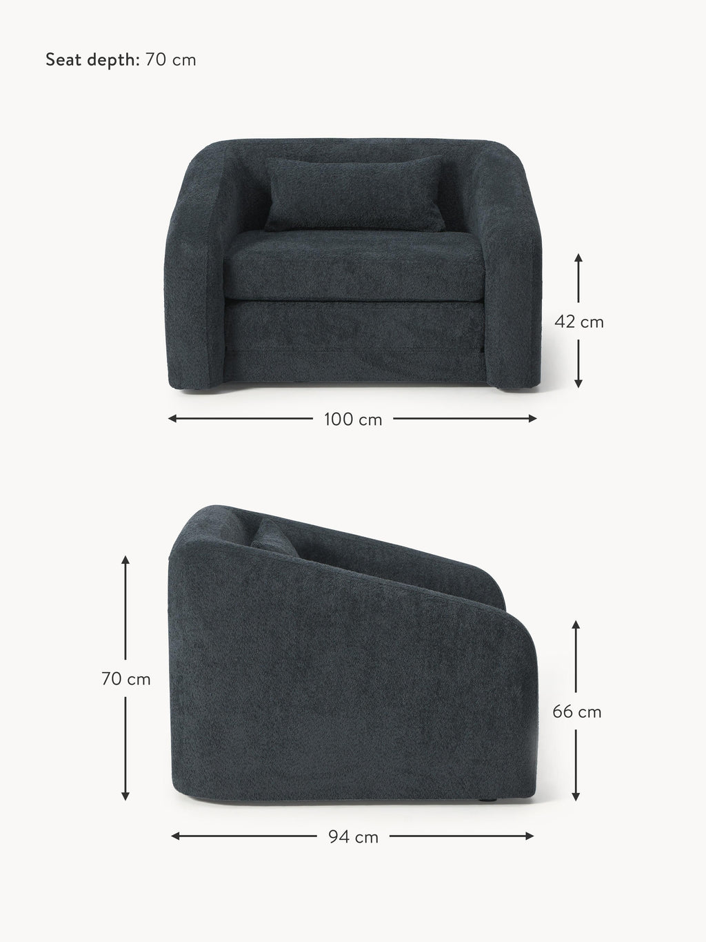 Eliot Teddy Bouclé Chair Bed