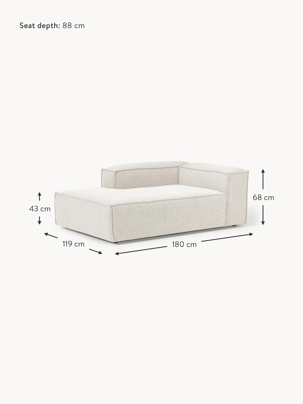Lennon Bouclé Corner Chaise Module