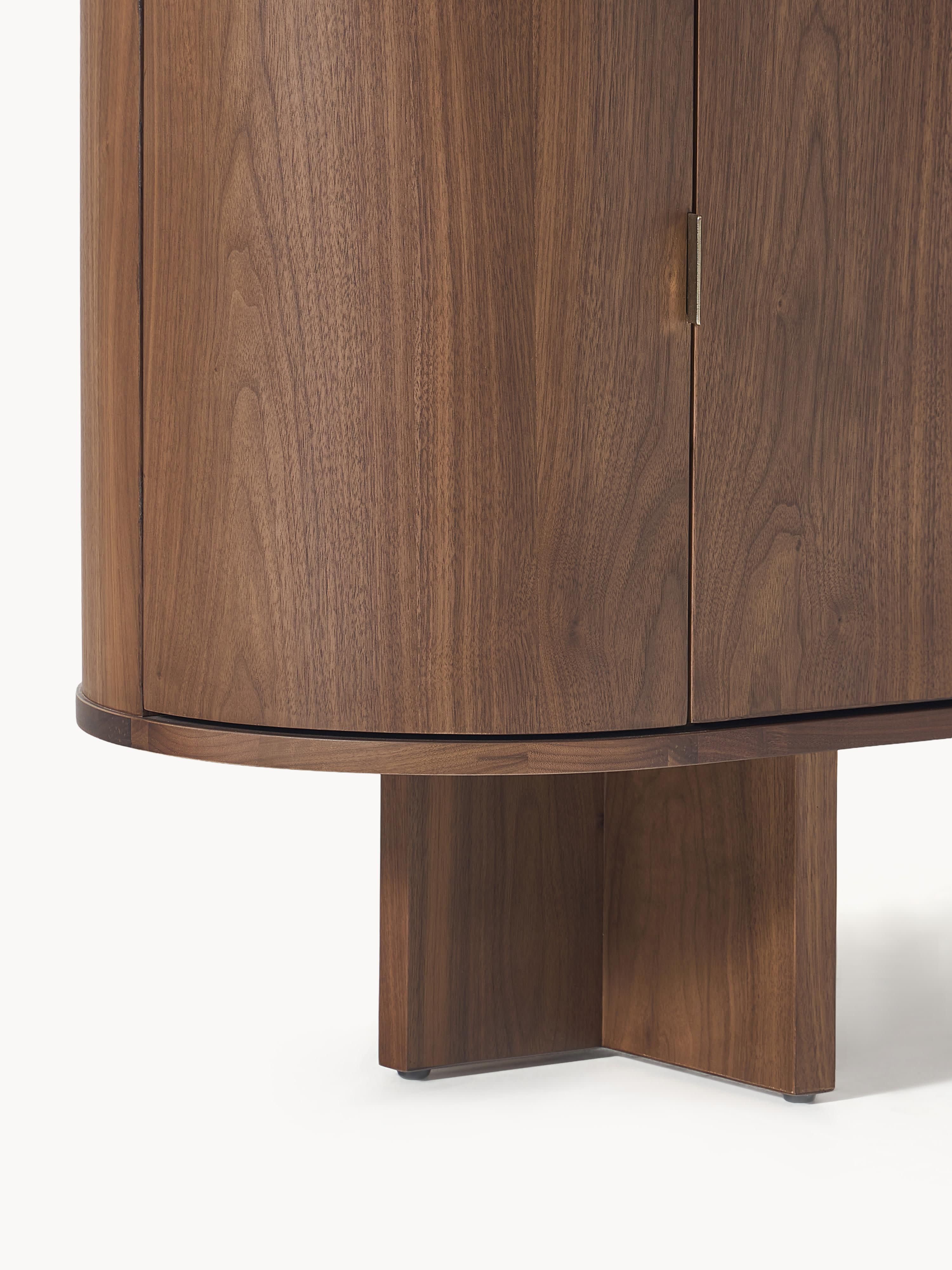 Zumi Wooden Sideboard with Rounded Corners and Marble Top