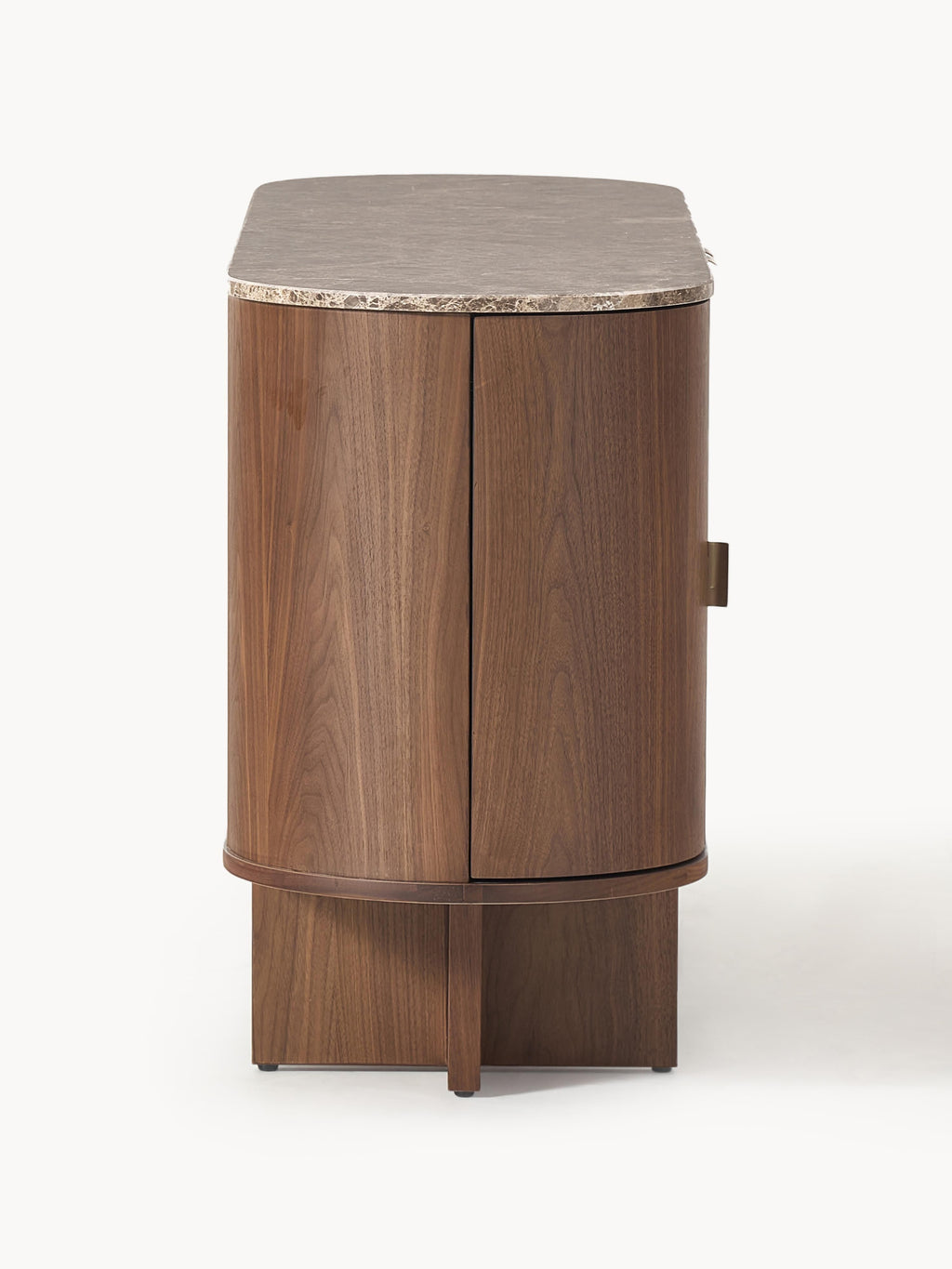 Zumi Wooden Sideboard with Rounded Corners and Marble Top