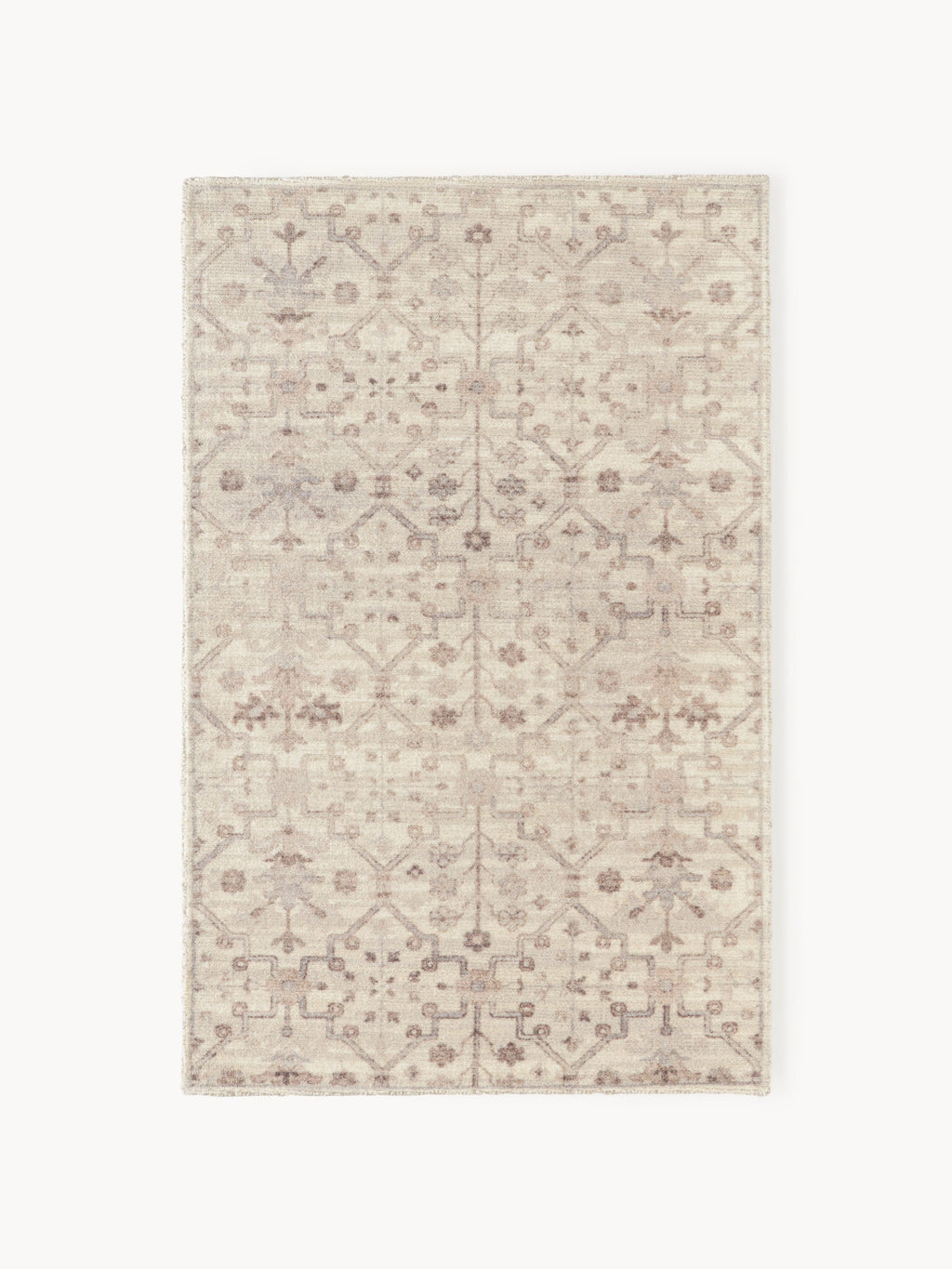 Gallery image 1 - Hand-Woven Low-Pile Rug Rosalie with Ornaments