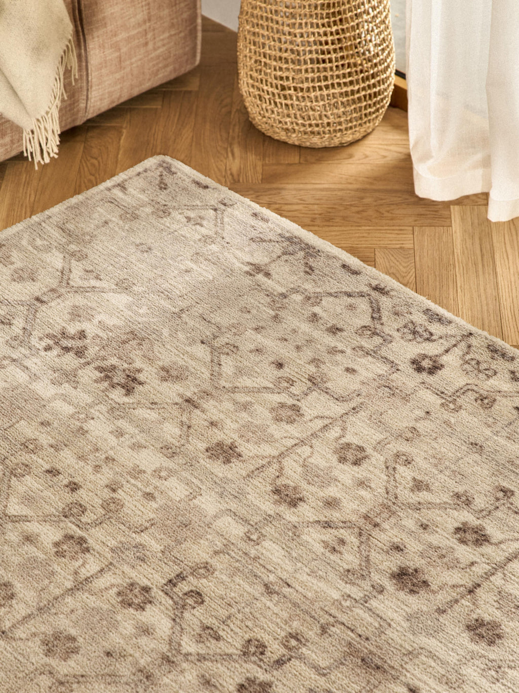 Rosalie Hand-Woven Low-Pile Rug with Ornaments
