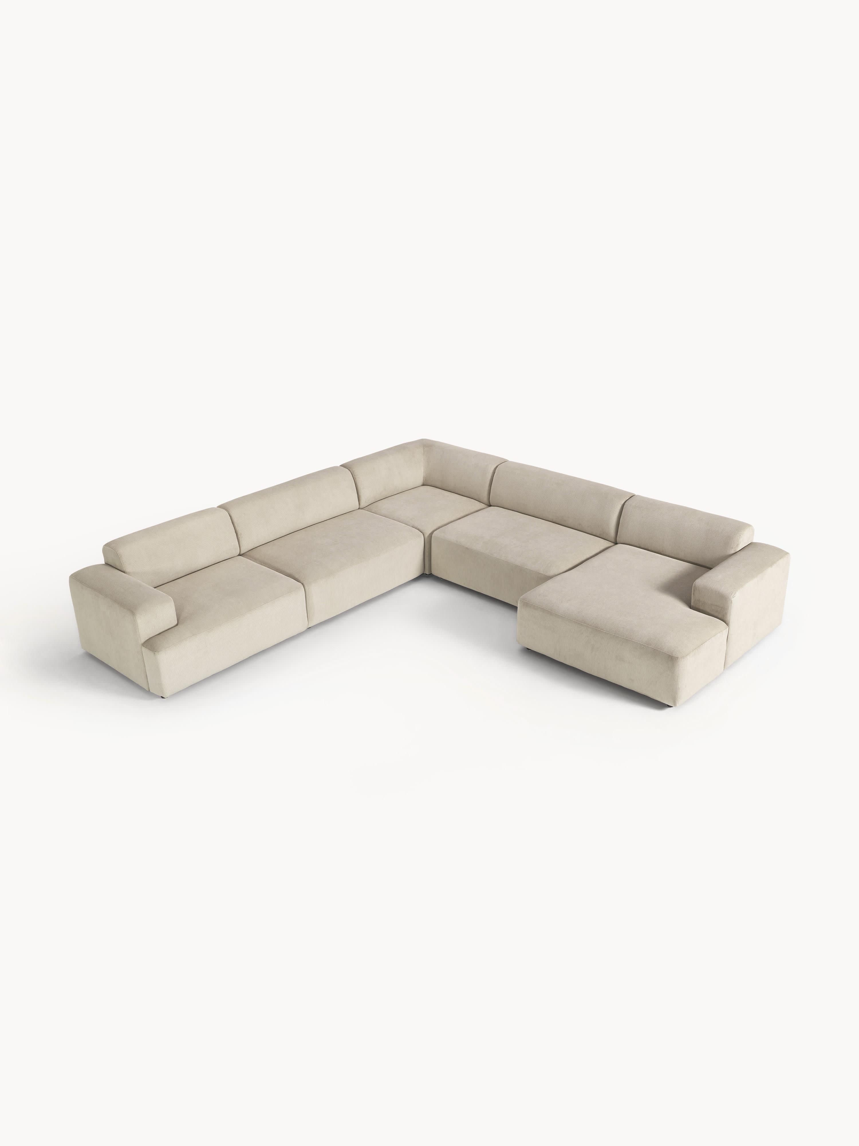 Melva XL Corduroy Corner Sofa