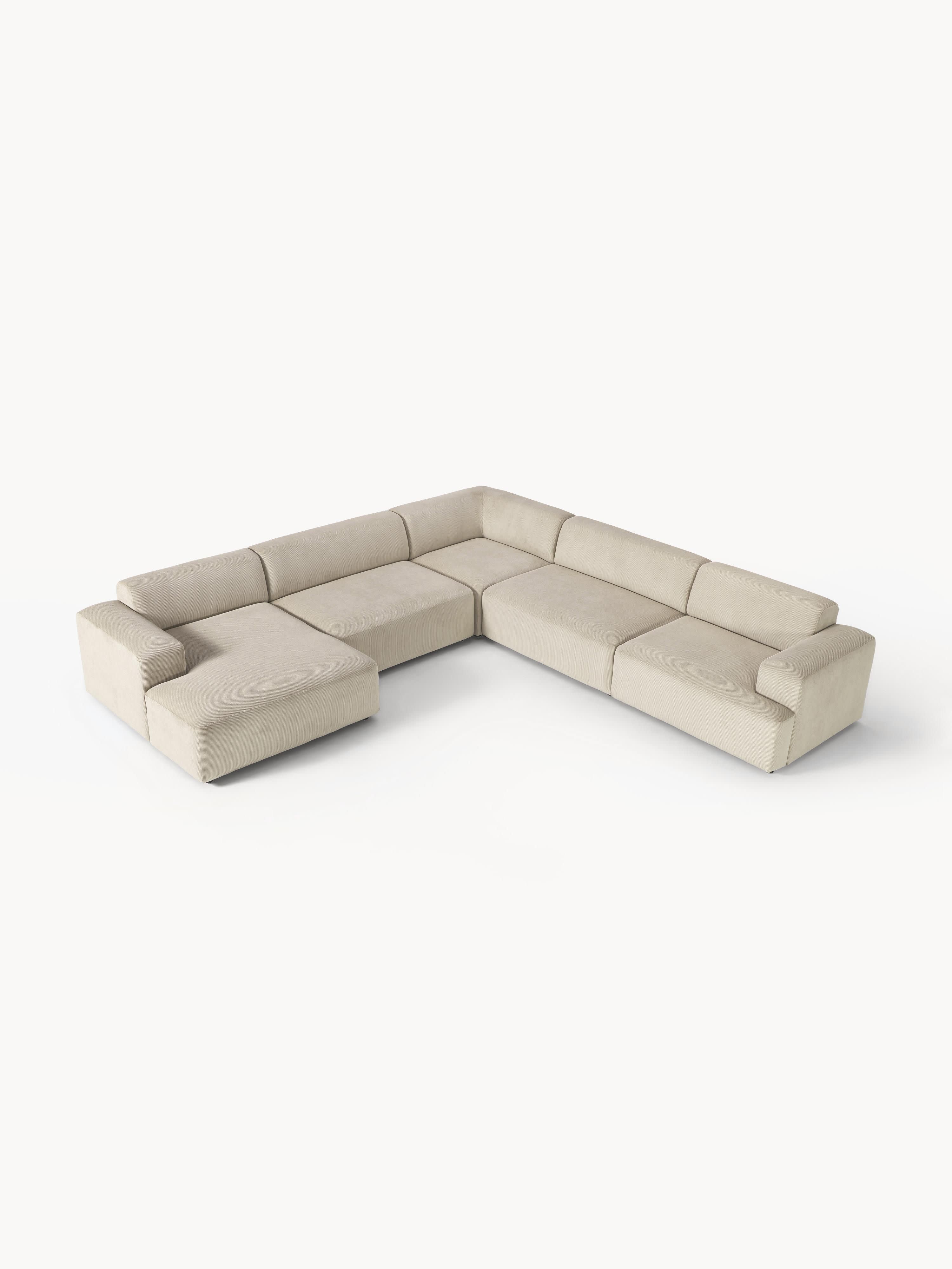 Melva XL Corduroy Corner Sofa
