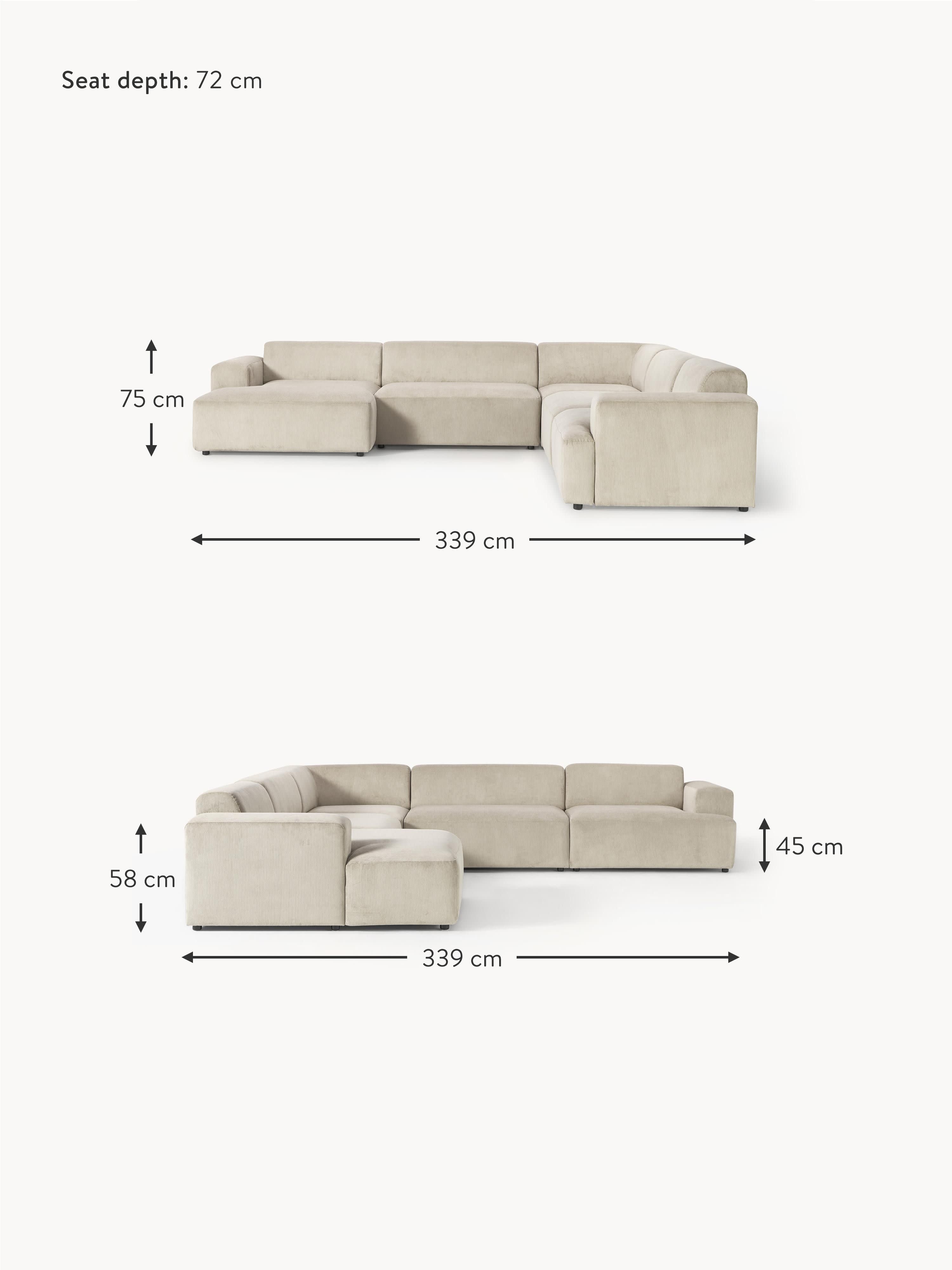 Melva XL Corduroy Corner Sofa