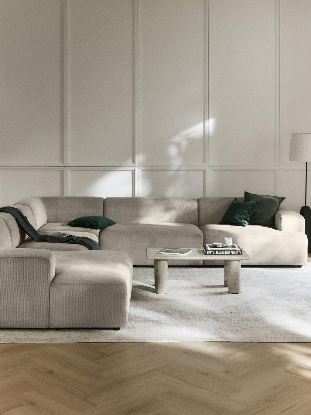 Melva XL Corduroy Corner Sofa