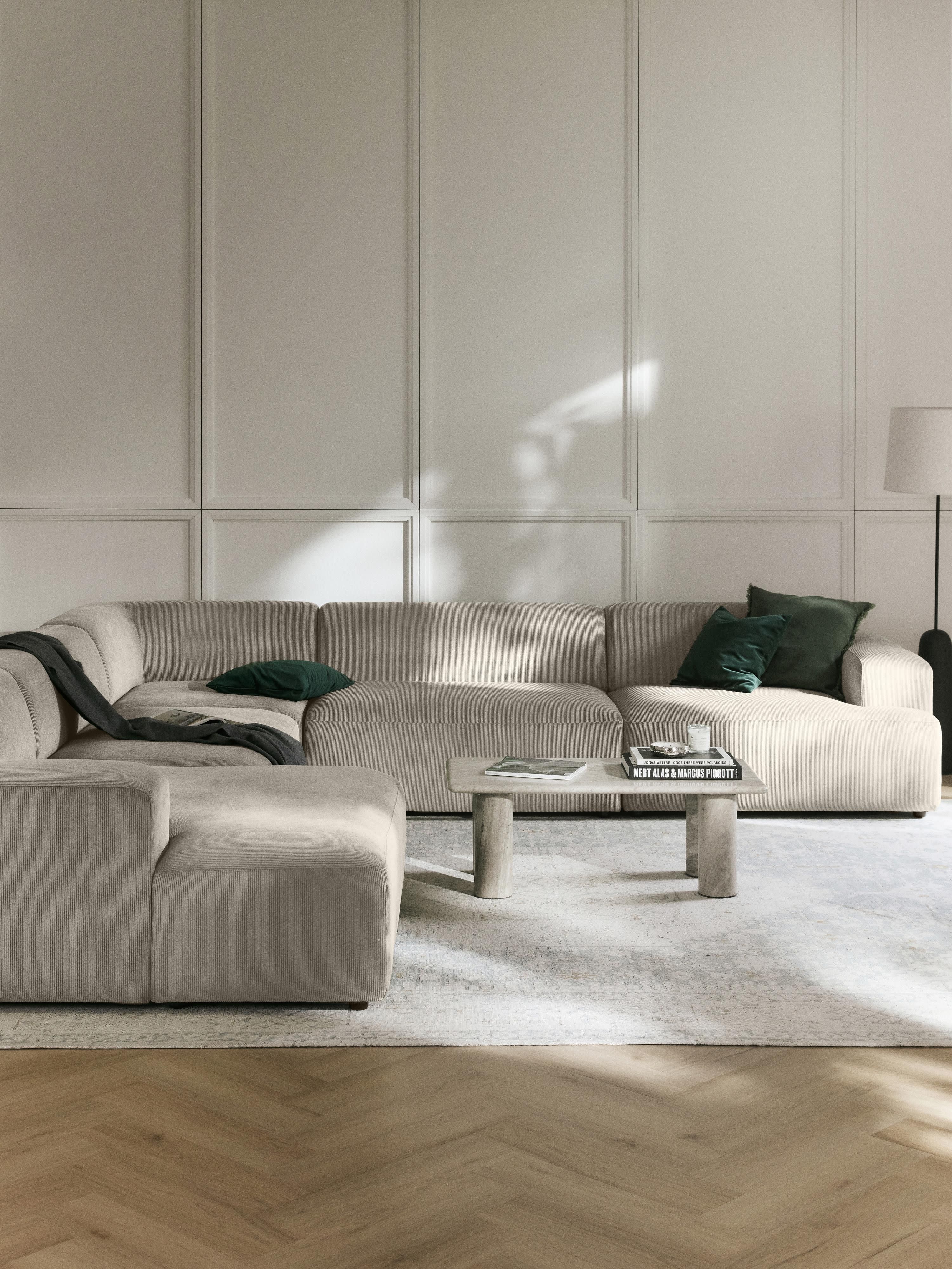 Melva XL Corduroy Corner Sofa