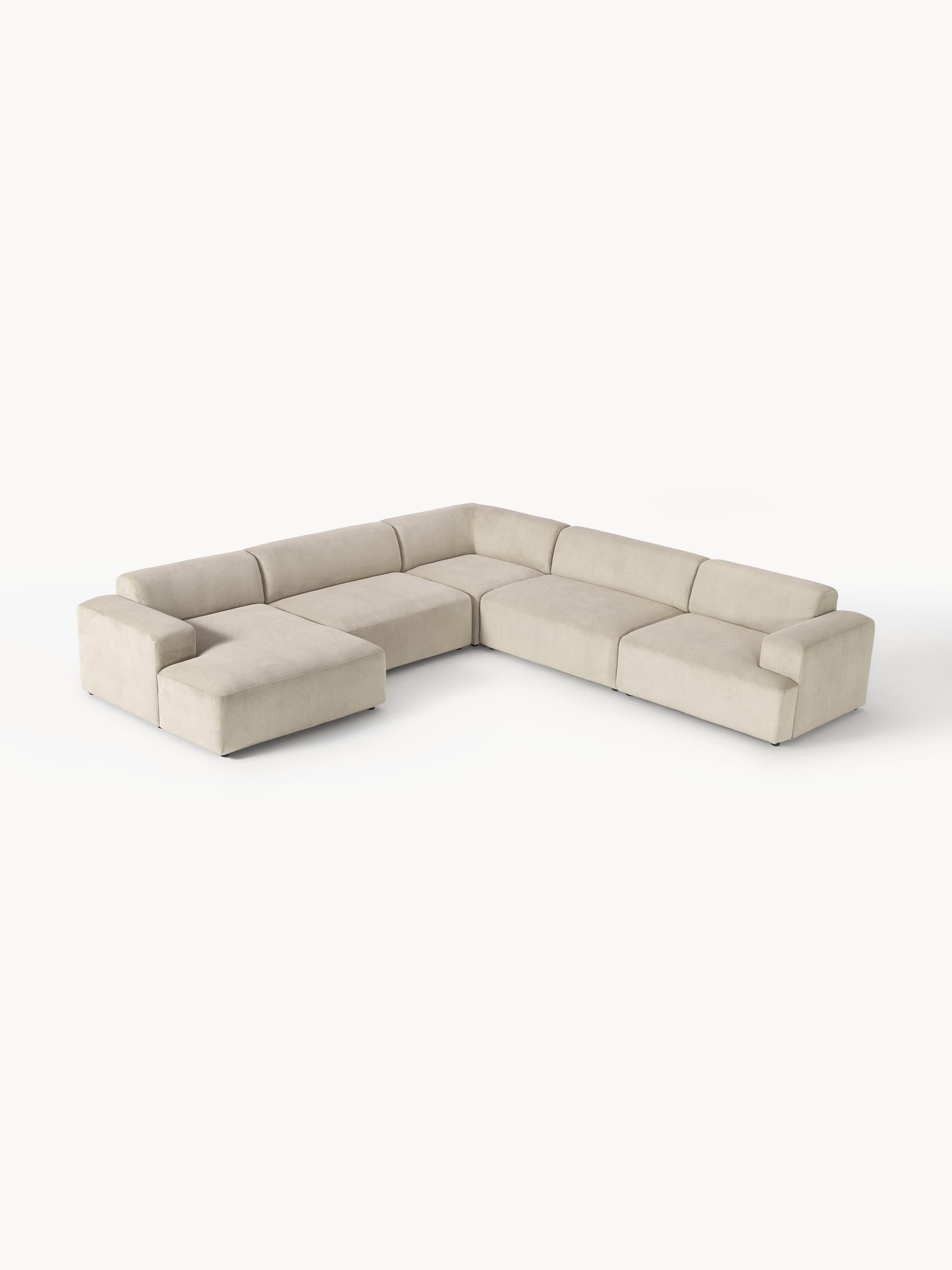 Melva XL Corduroy Corner Sofa