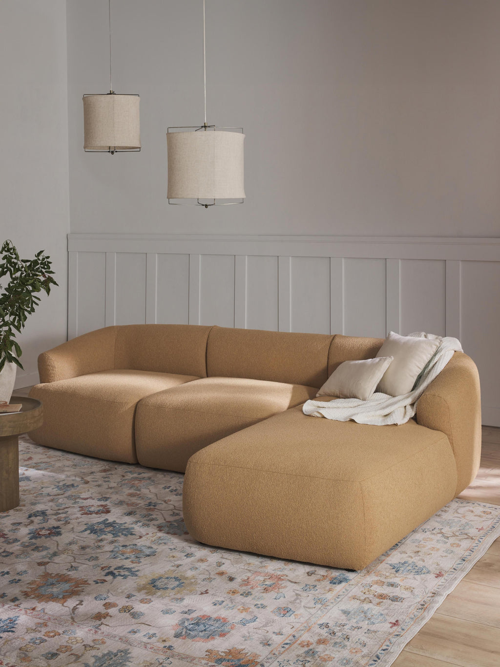 Sofia Modular Bouclé Corner Sofa (4-seater)