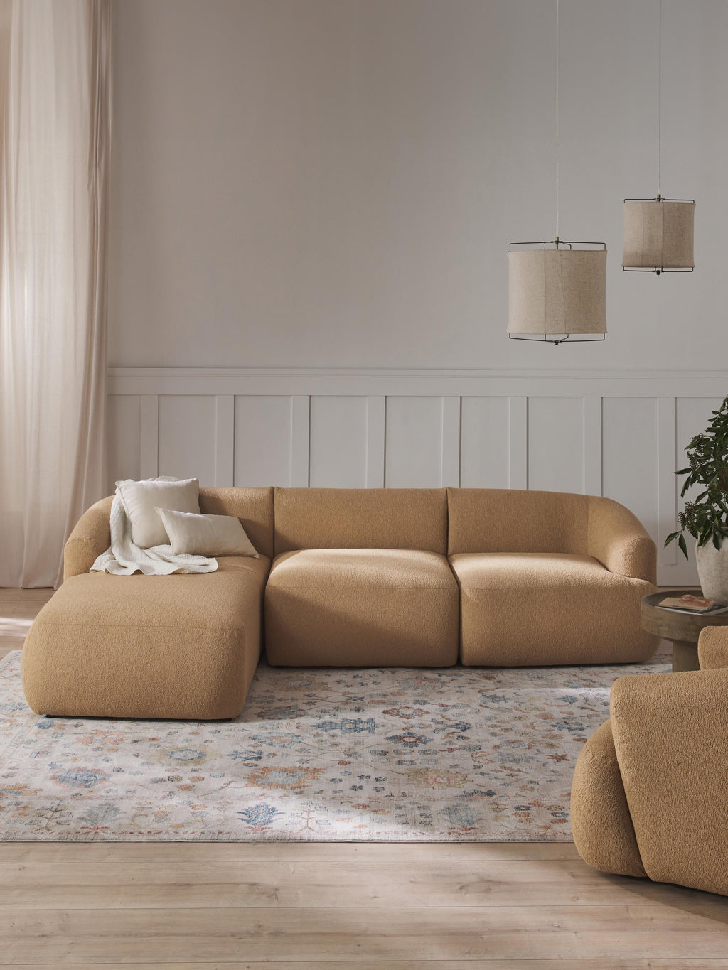 Sofia Modular Bouclé Corner Sofa (4-seater)