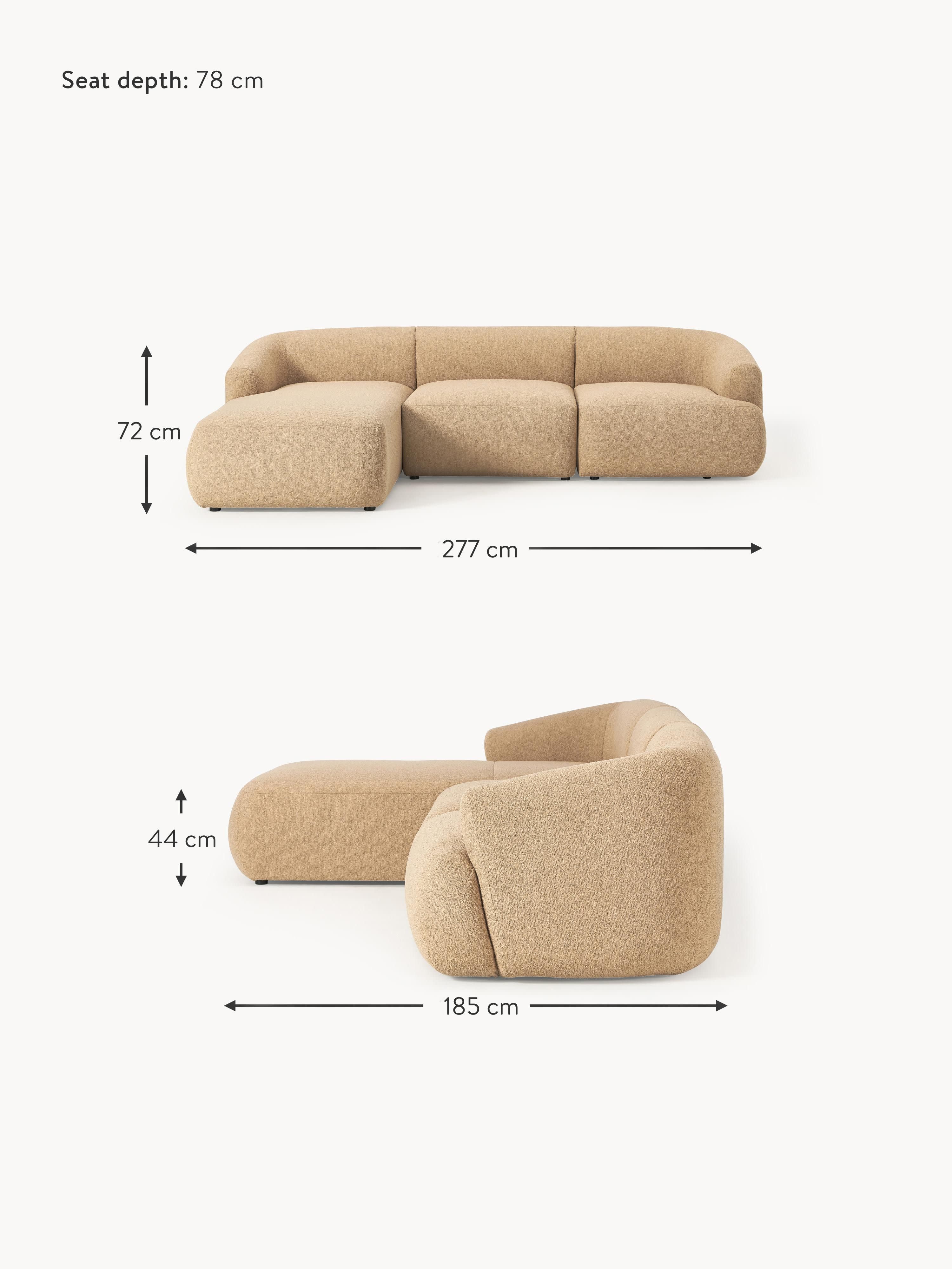 Sofia Modular Bouclé Corner Sofa (4-seater)