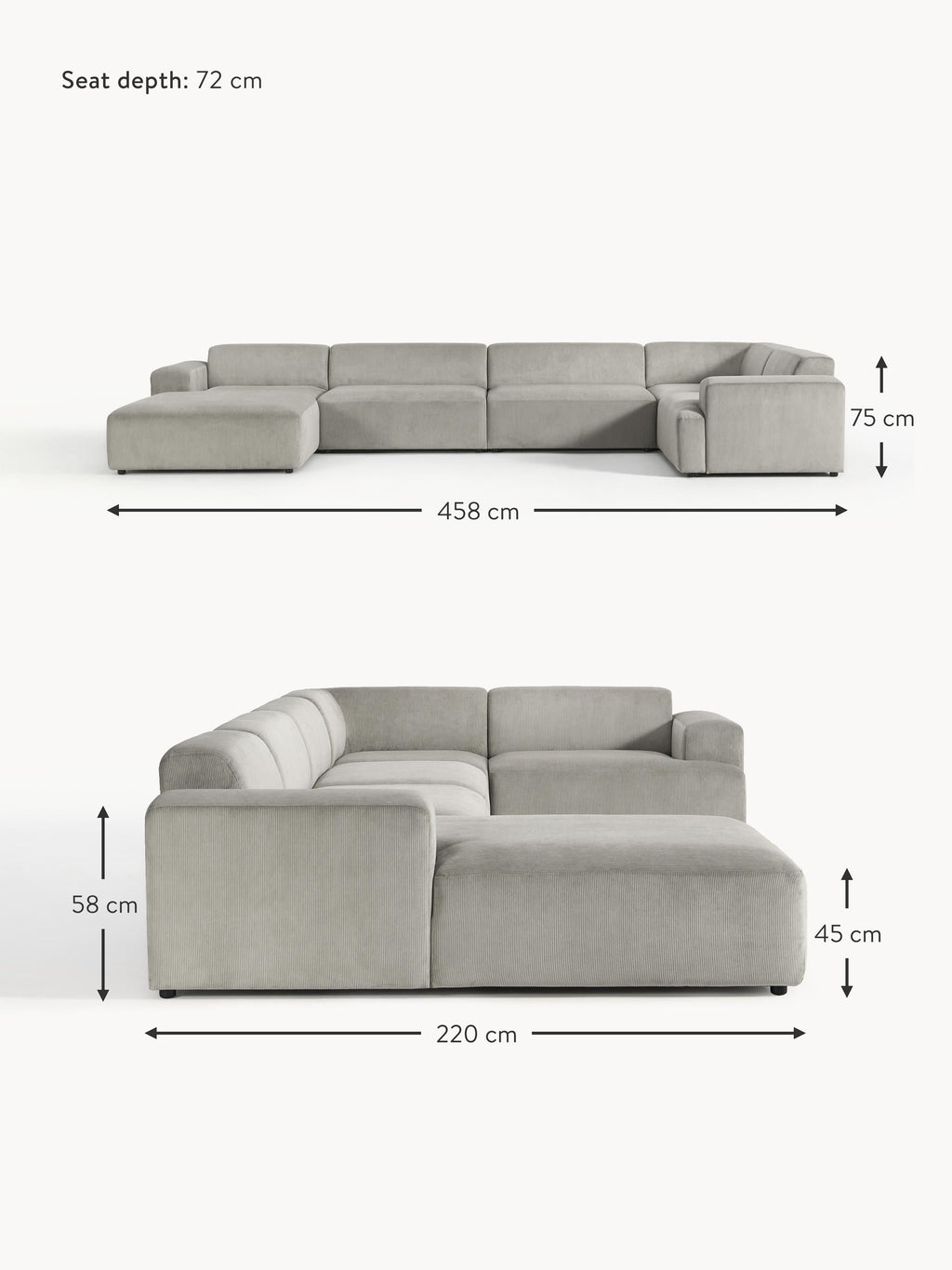 Melva XL Corduroy Sofa