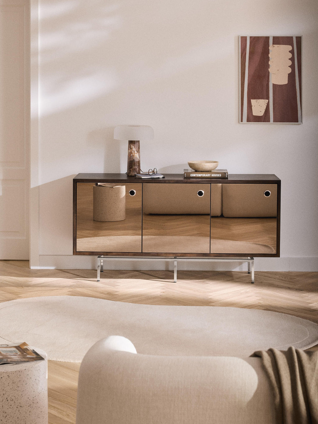 Scarlett Sideboard with Mirrored Glass Doors
