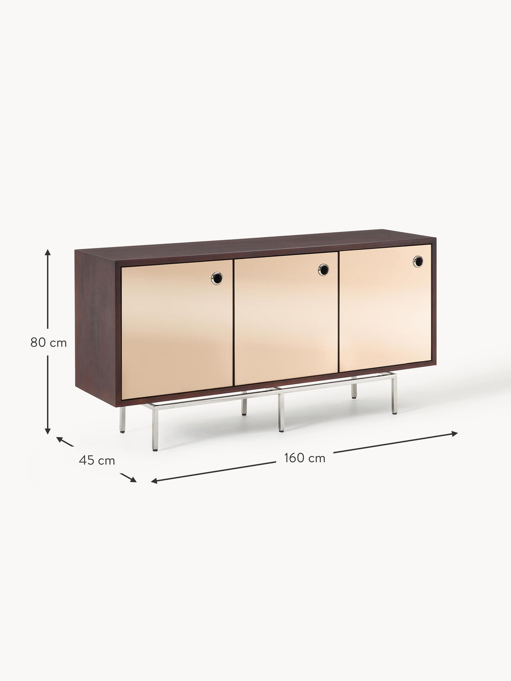Scarlett Sideboard with Mirrored Glass Doors
