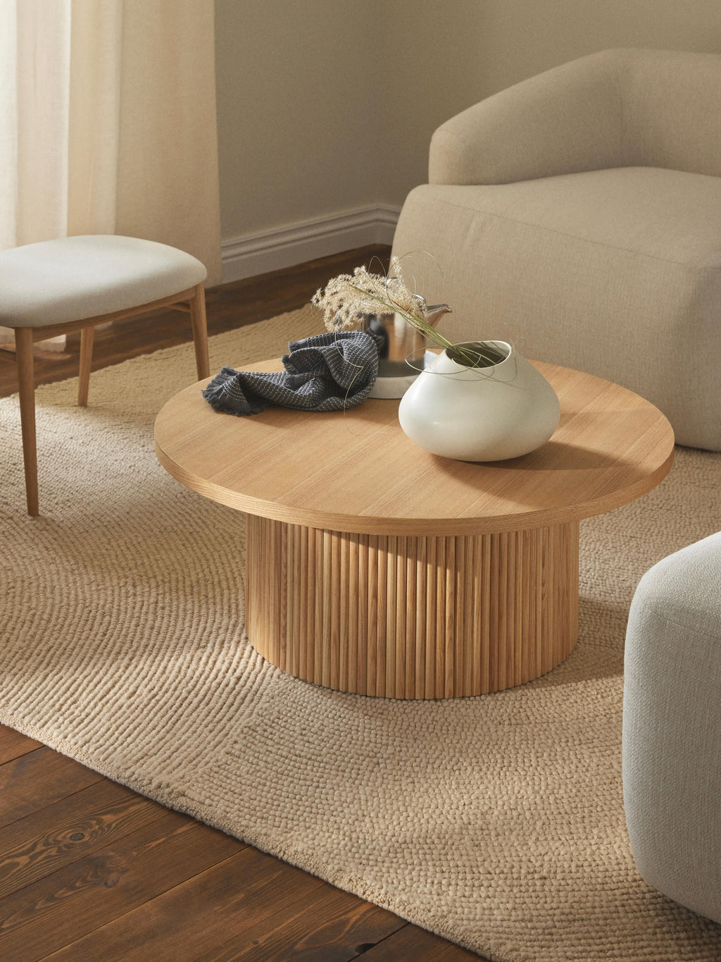 Nele Round Wooden Coffee Table