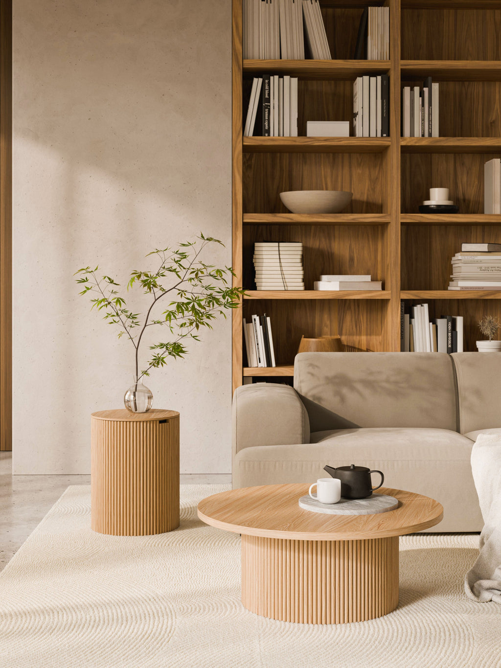 Nele Round Wooden Coffee Table