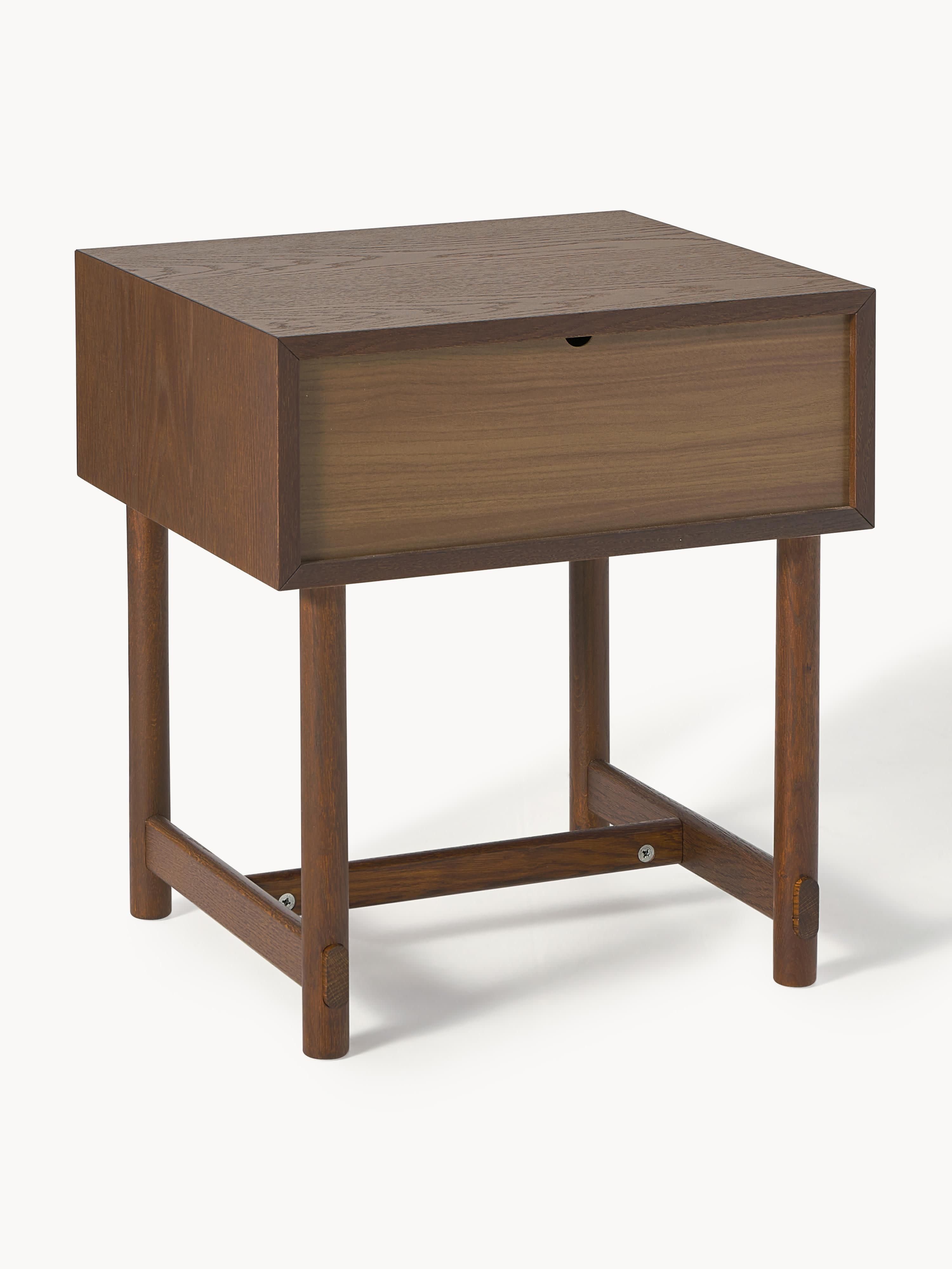 Diana Oak Wood Bedside Table with Drawer