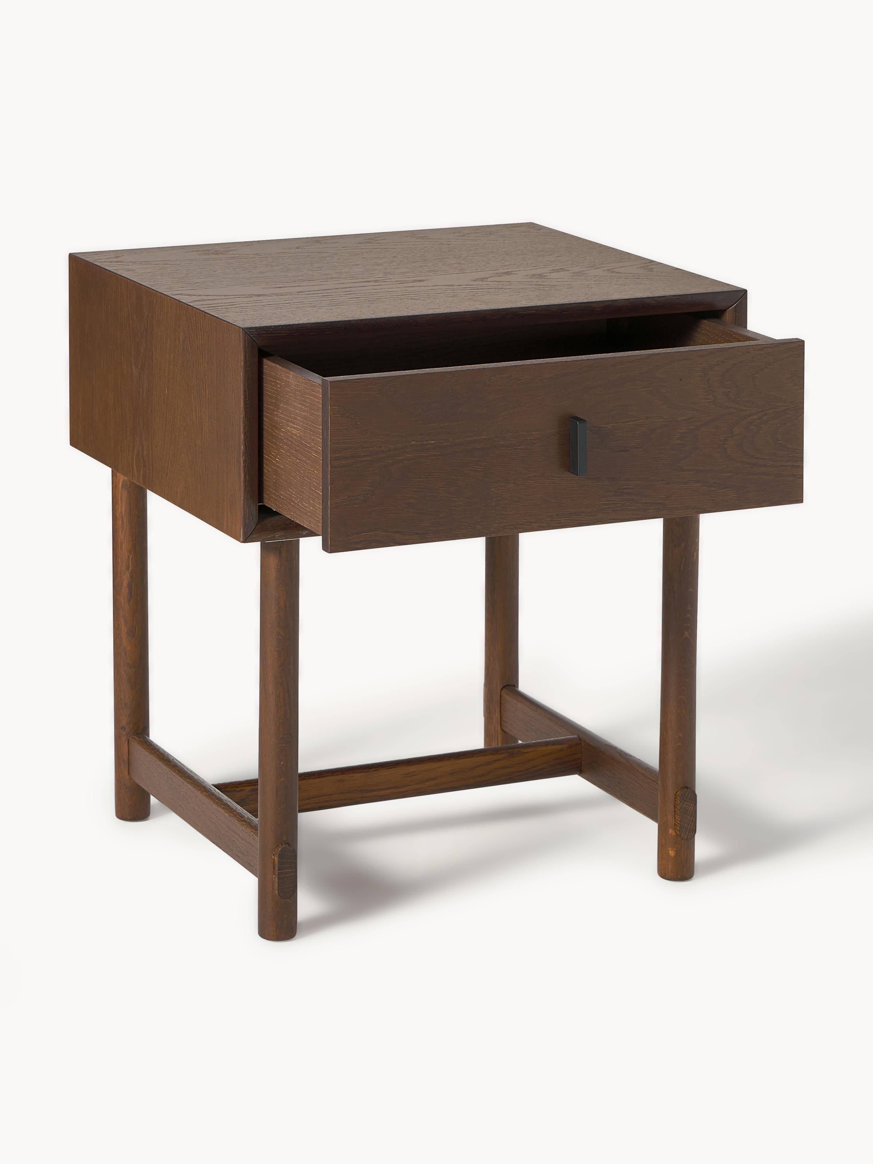 Diana Oak Wood Bedside Table with Drawer