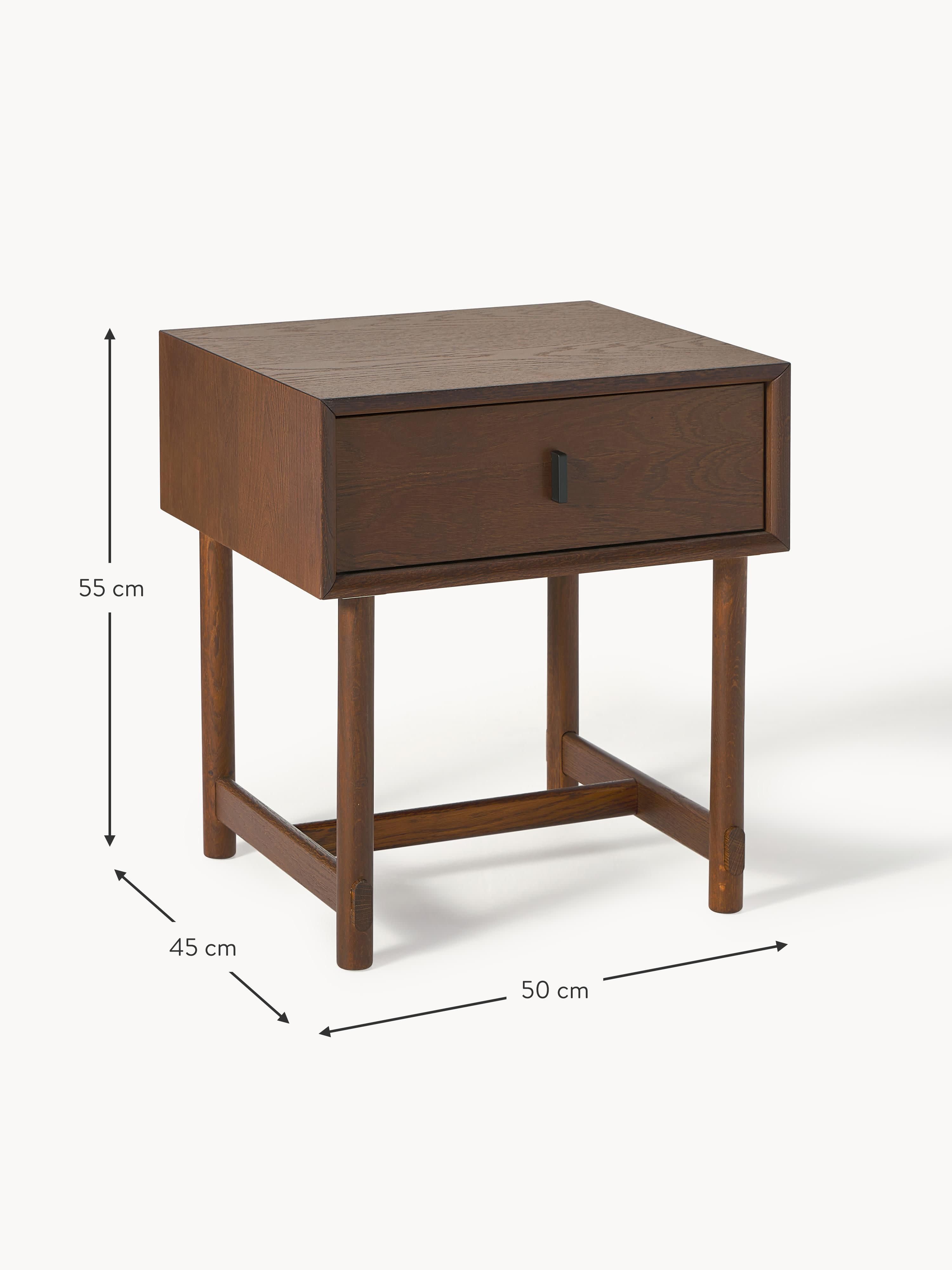 Diana Oak Wood Bedside Table with Drawer