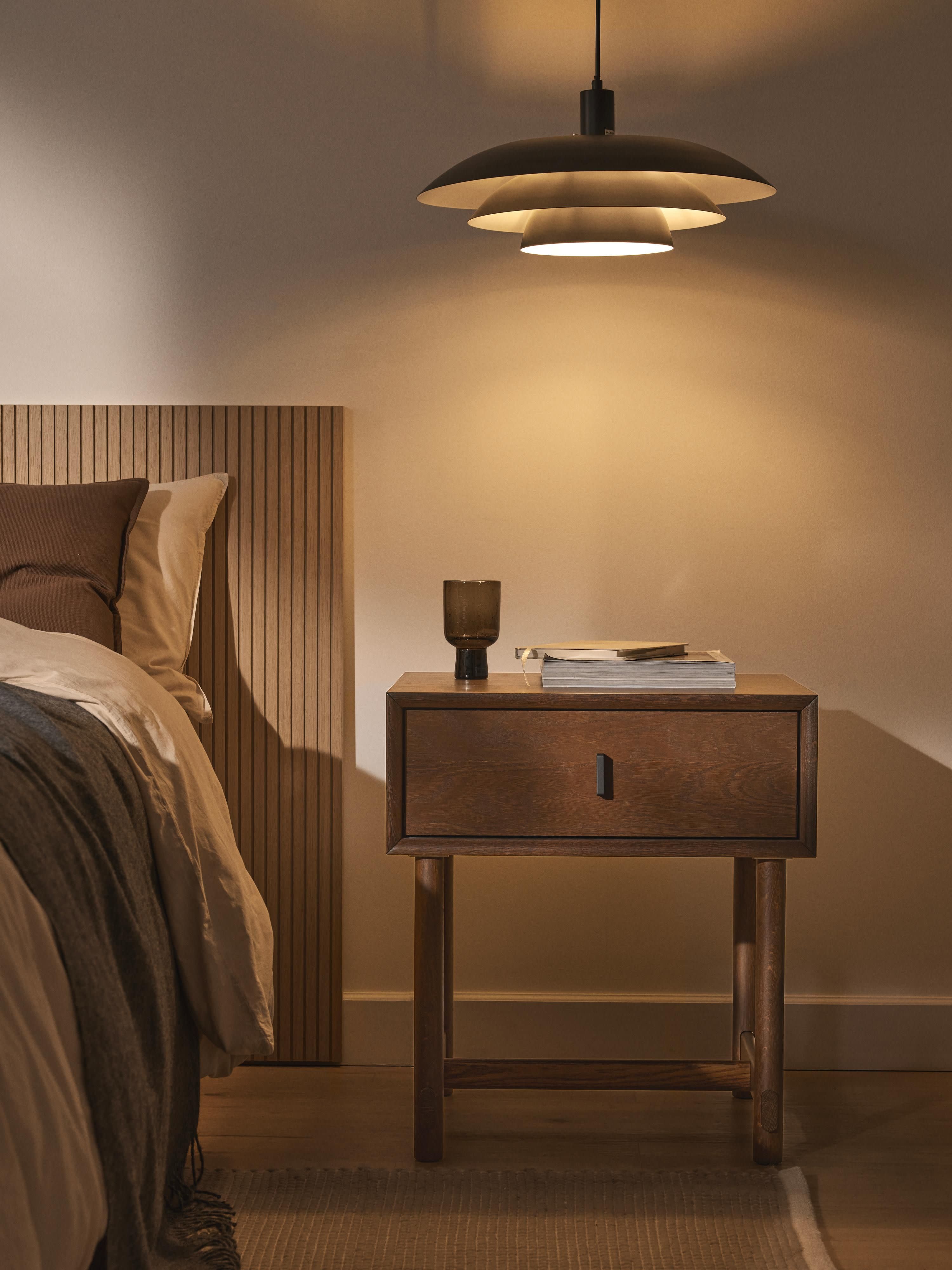Diana Oak Wood Bedside Table with Drawer