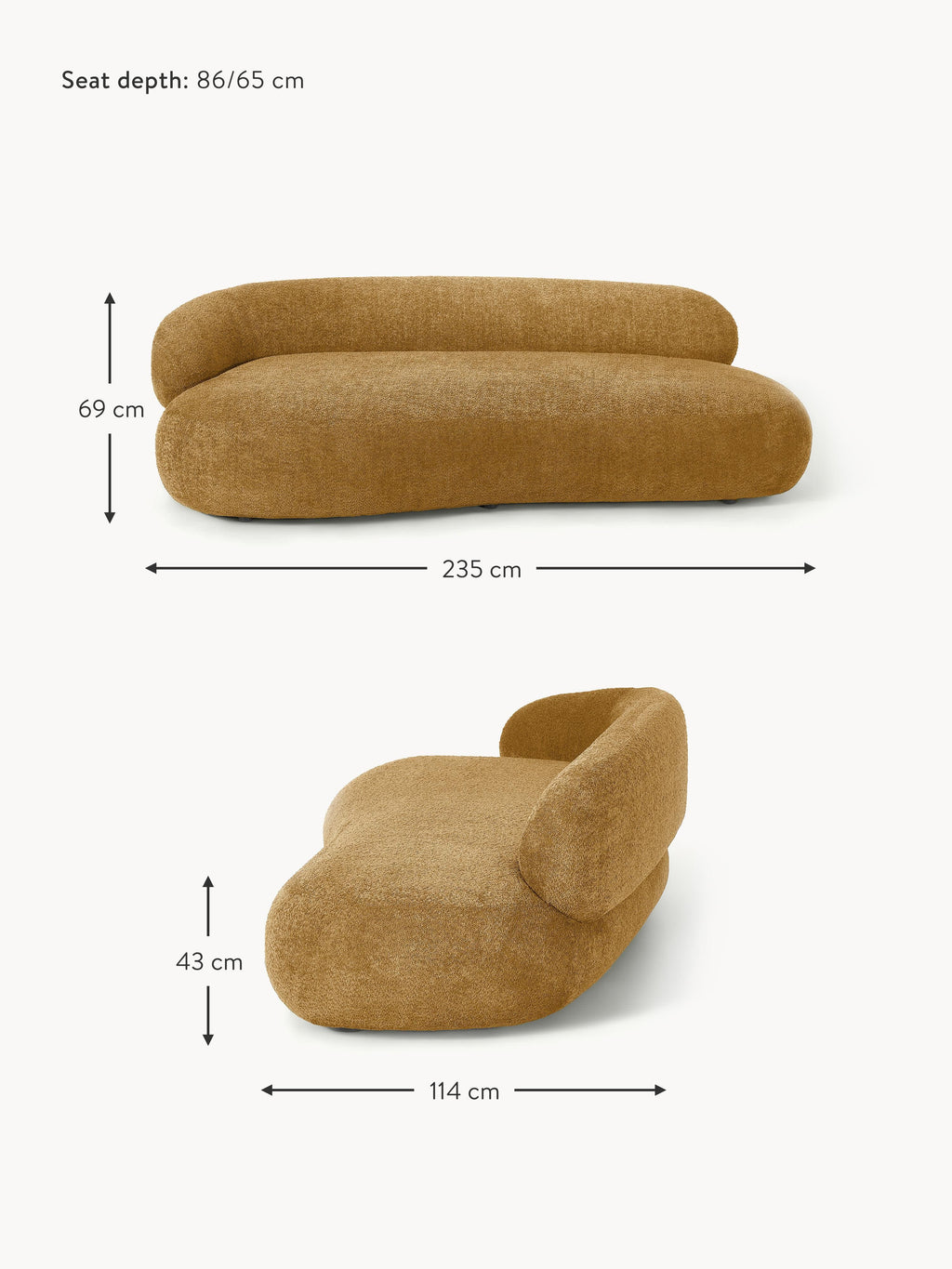 Alba Teddy Bouclé Sofa (3-seater)