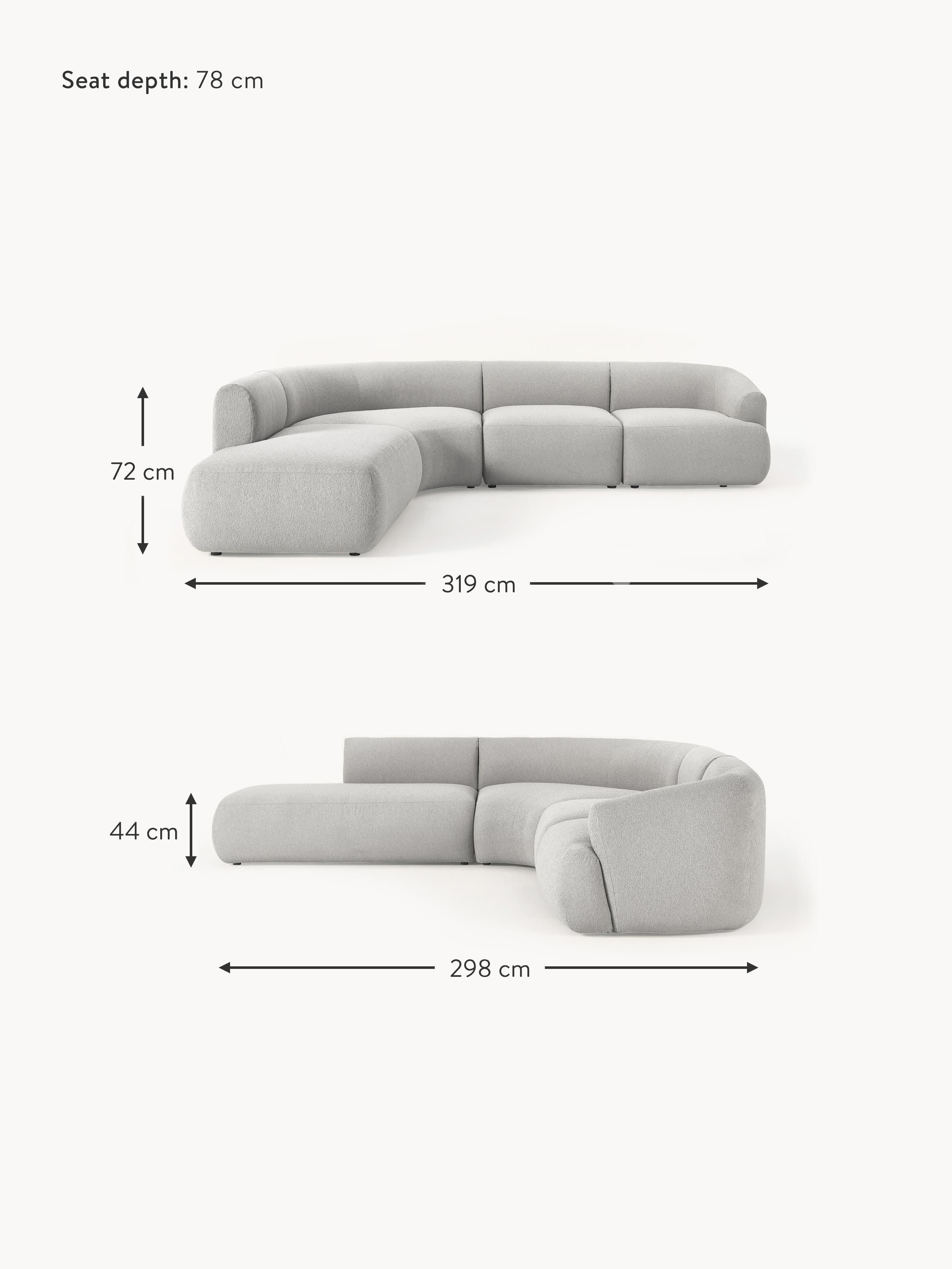 Sofia Modular Bouclé Corner Sofa (4-seater)