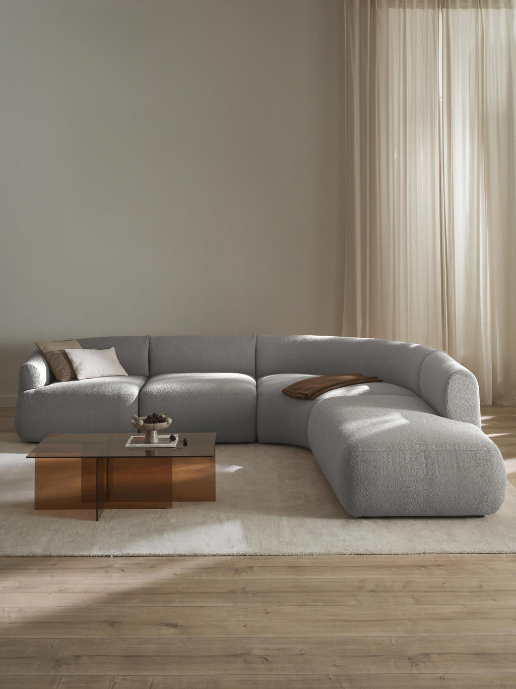Sofia Modular Bouclé Corner Sofa (4-seater)