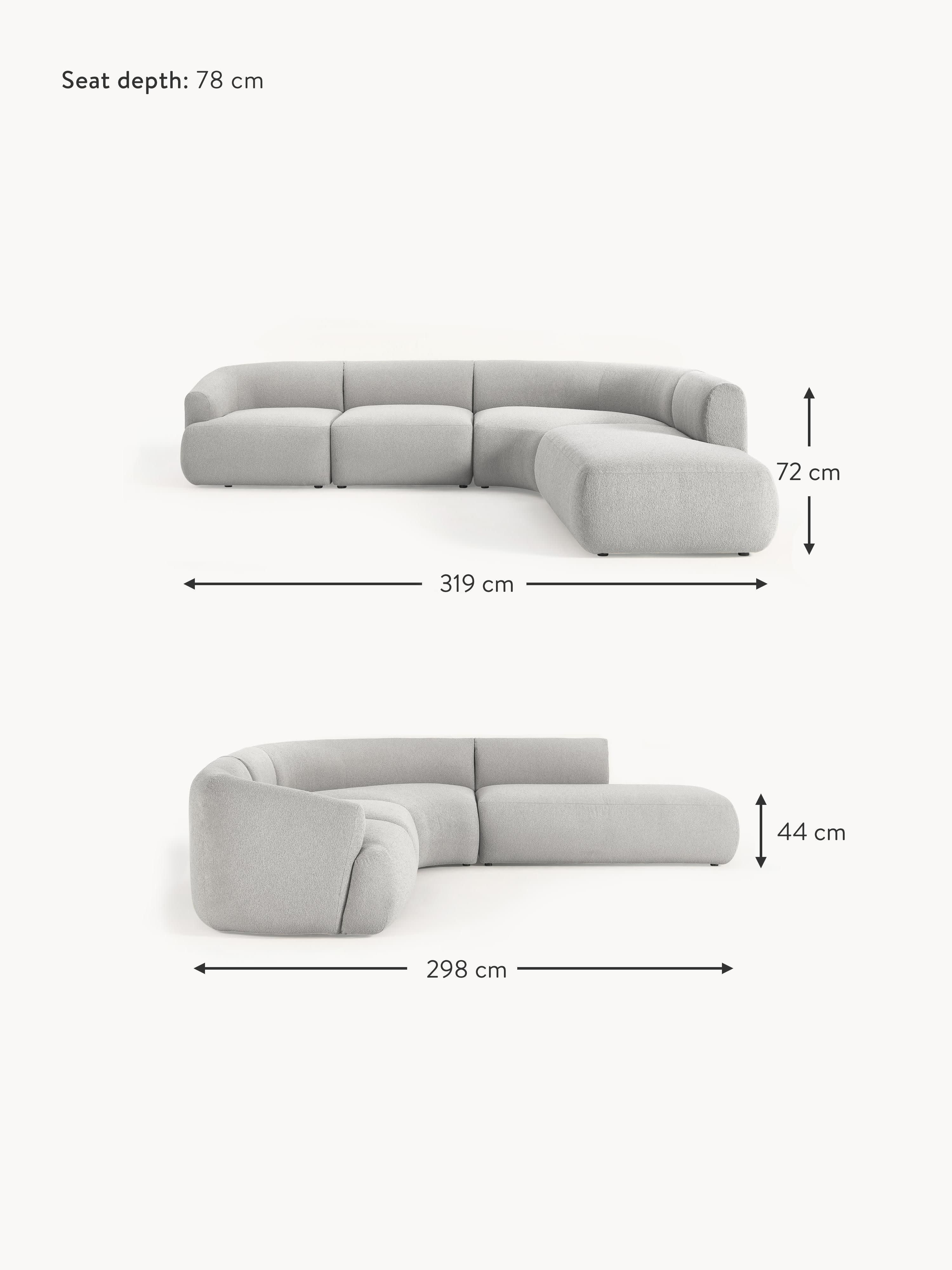 Sofia Modular Bouclé Corner Sofa (4-seater)