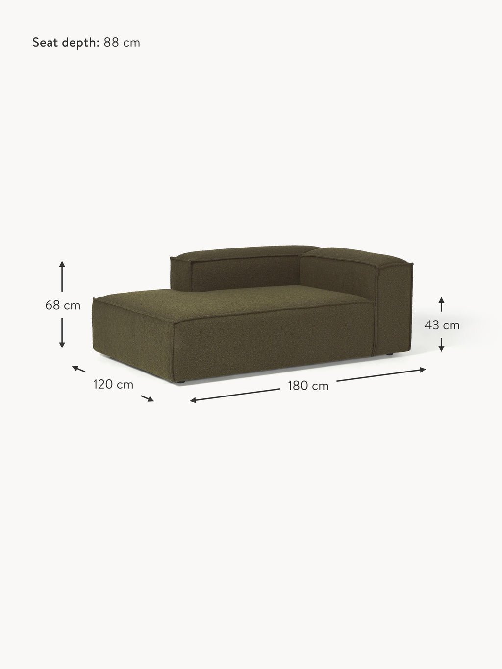 Lennon Bouclé Corner Chaise Module